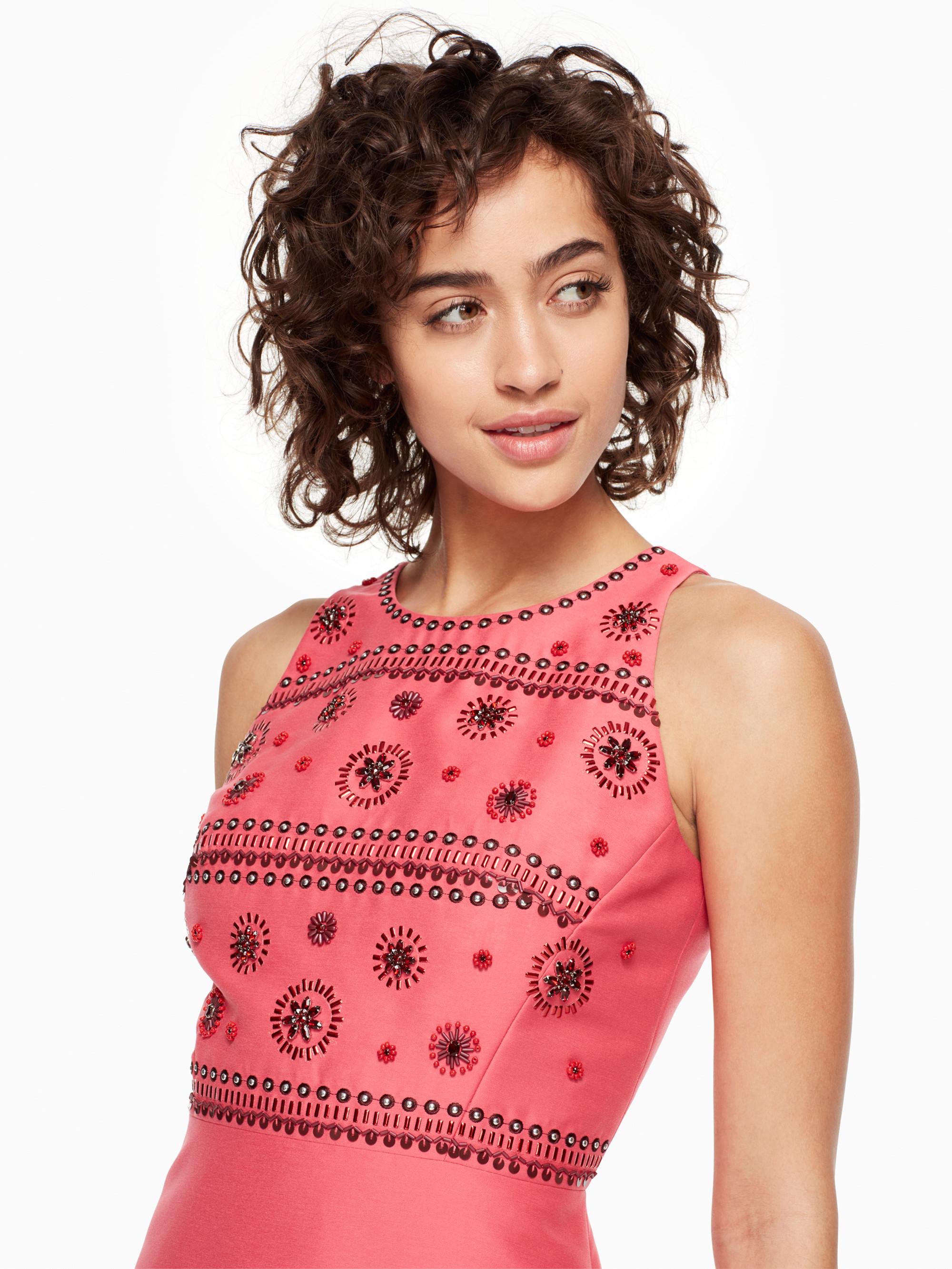 Lyst Kate Spade Embellished A Line Dress In Pink Gallery