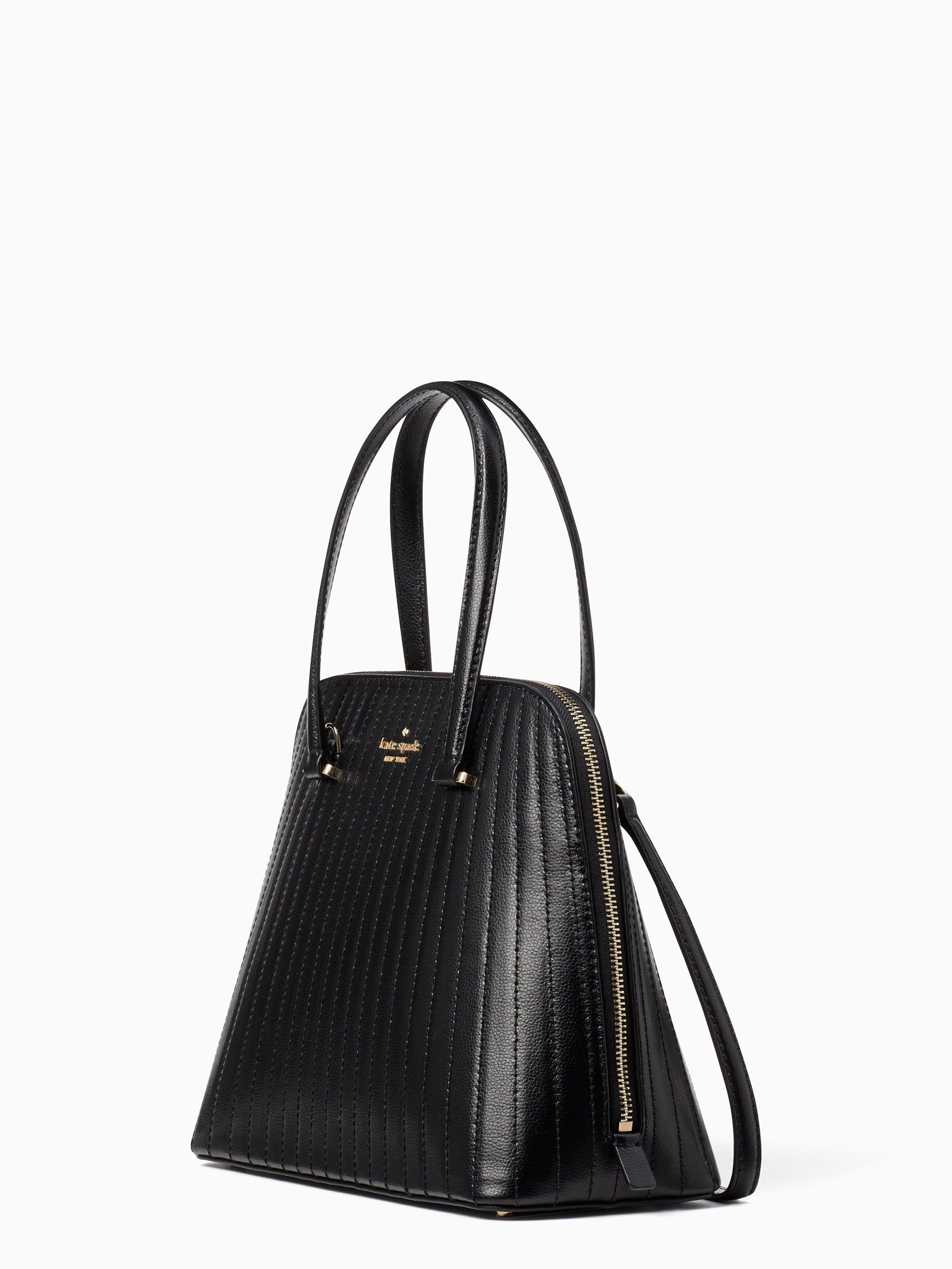 Kate Spade Leather Patterson Drive Quilted Medium Dome Satchel in Black