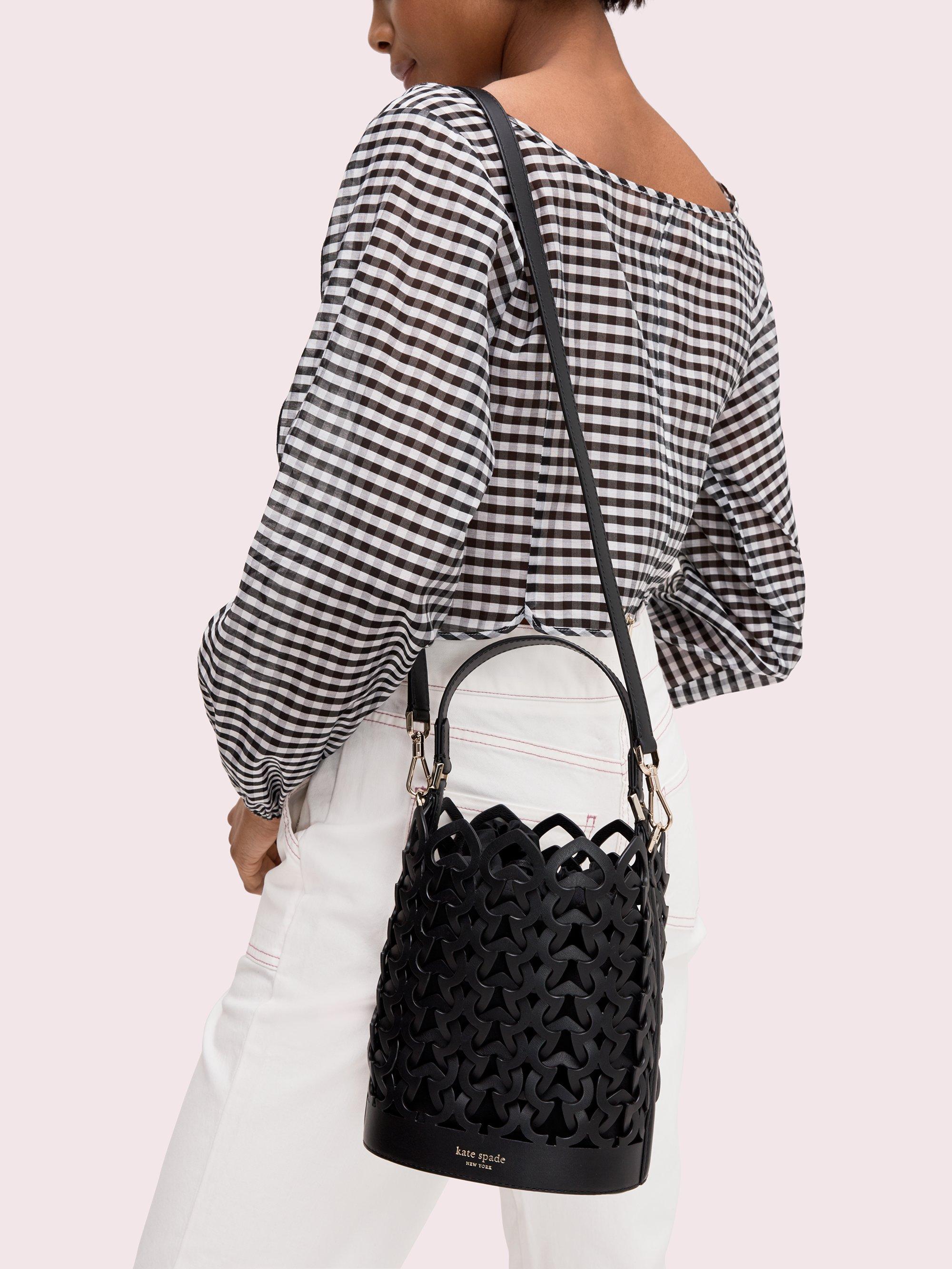 kate spade black bucket bag