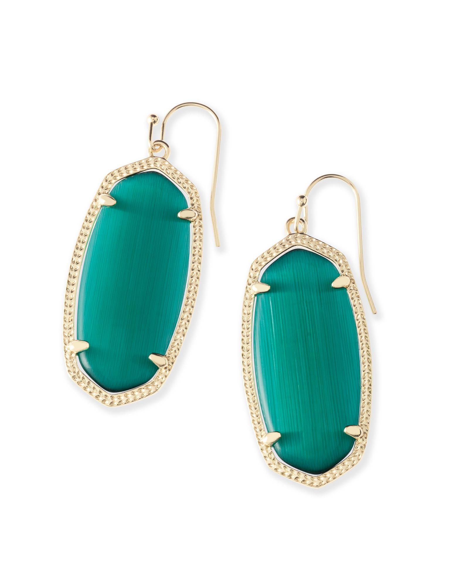 Lyst Kendra Scott Elle Earrings In Emerald Cat S Eye Kendra Scott Women S Elle Earrings