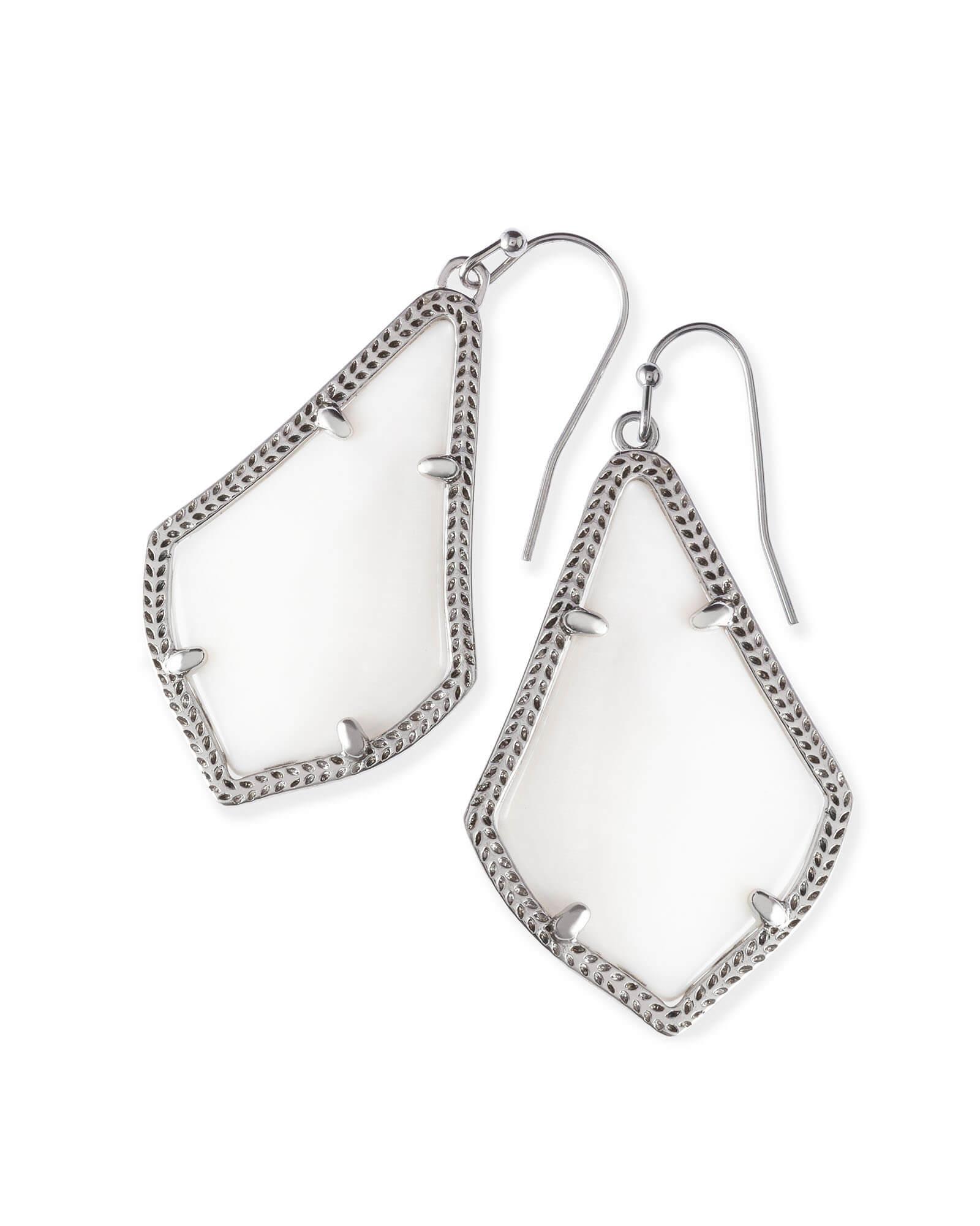 Kendra Scott Alex Silver Drop Earrings in White MotherofPearl