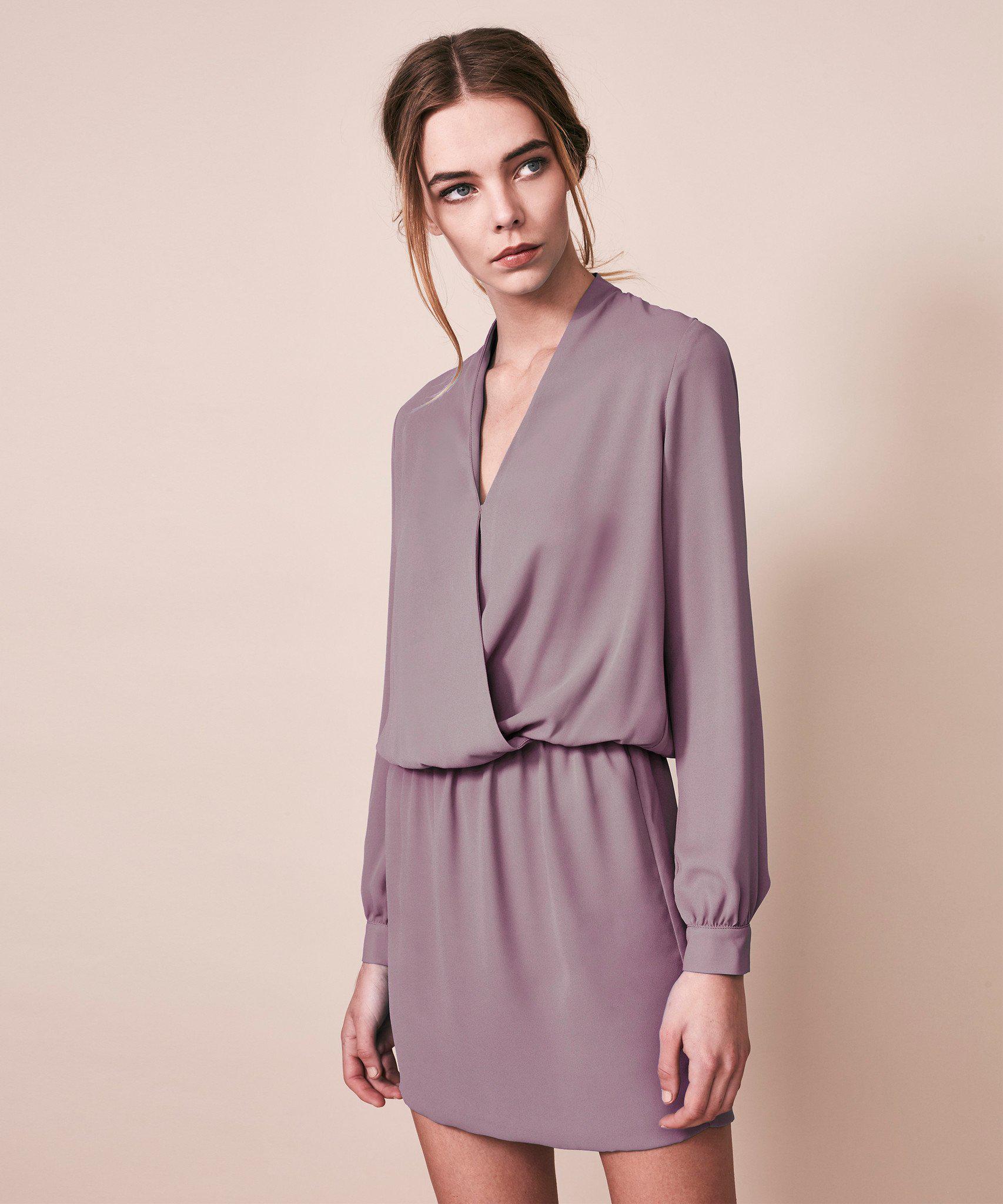 Lyst Krisa Surplice Mini Dress In Purple 6053