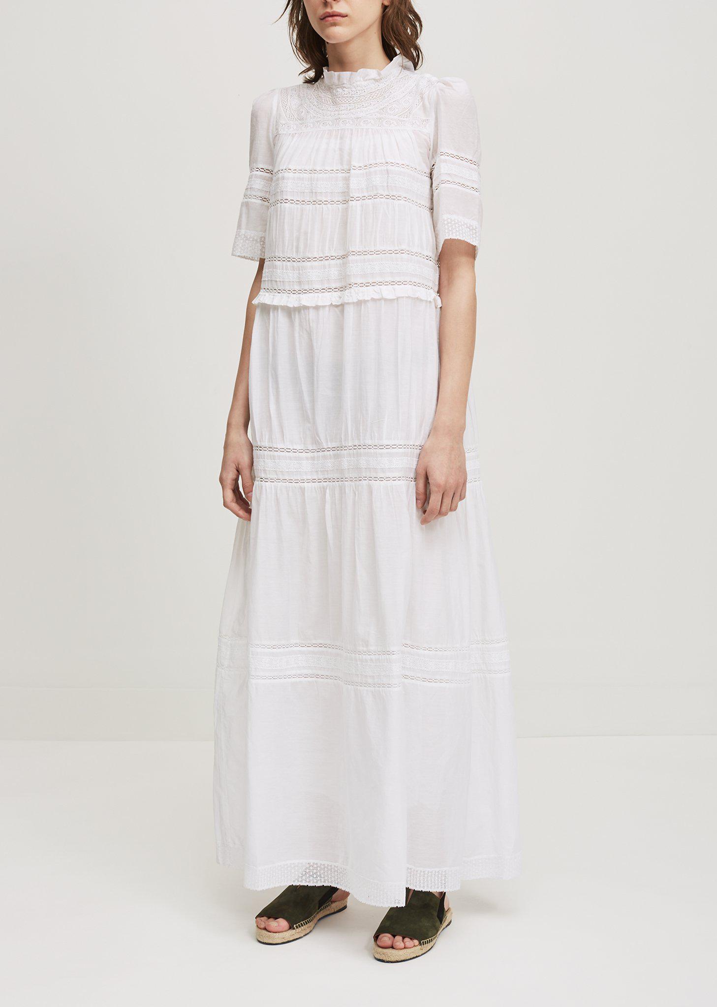 Étoile Isabel Marant Vealy Lace Cotton Dress in White - Lyst