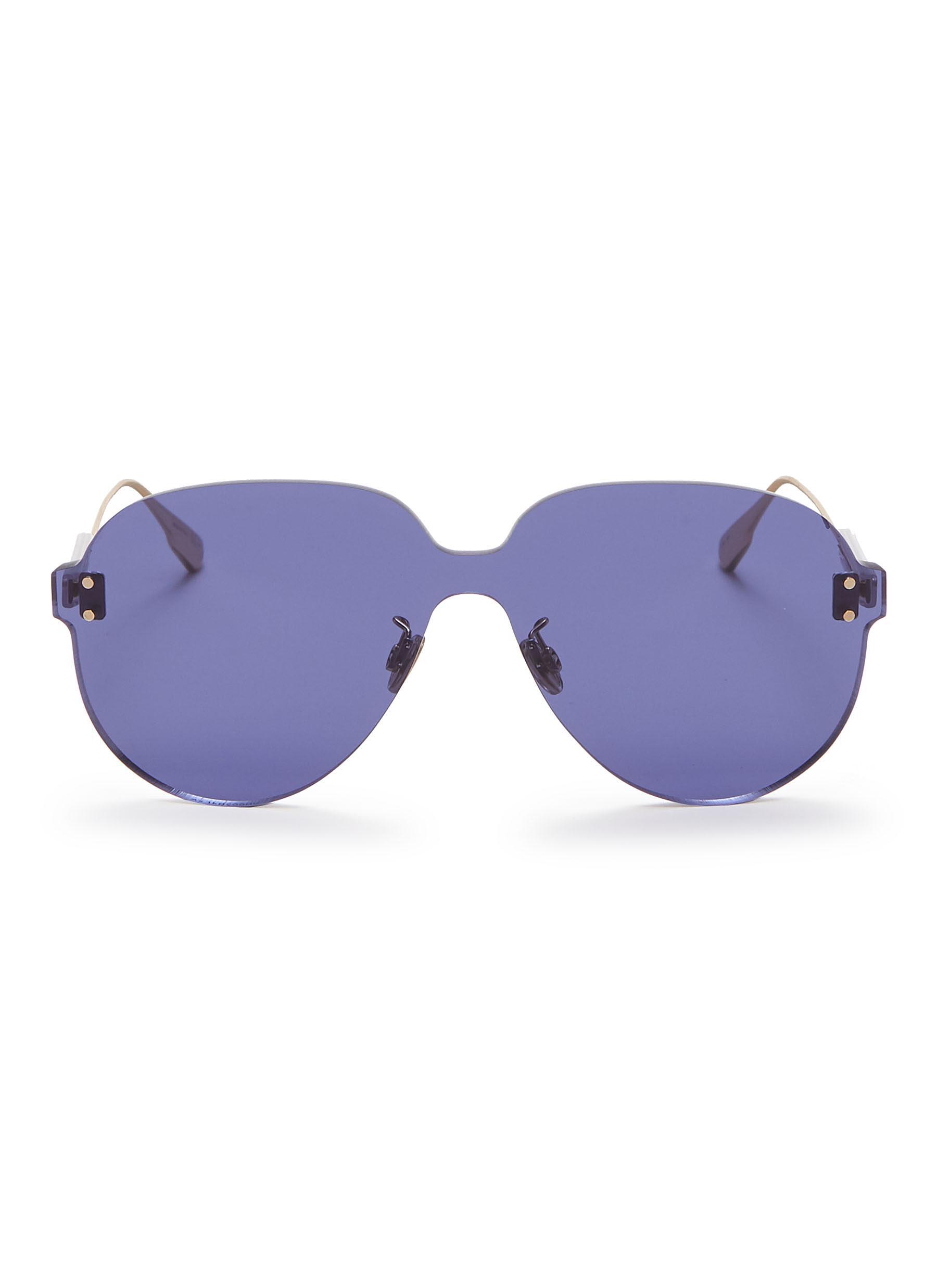 Dior ' Color Quake 3' Rimless Aviator Sunglasses in Blue - Save 7% - Lyst