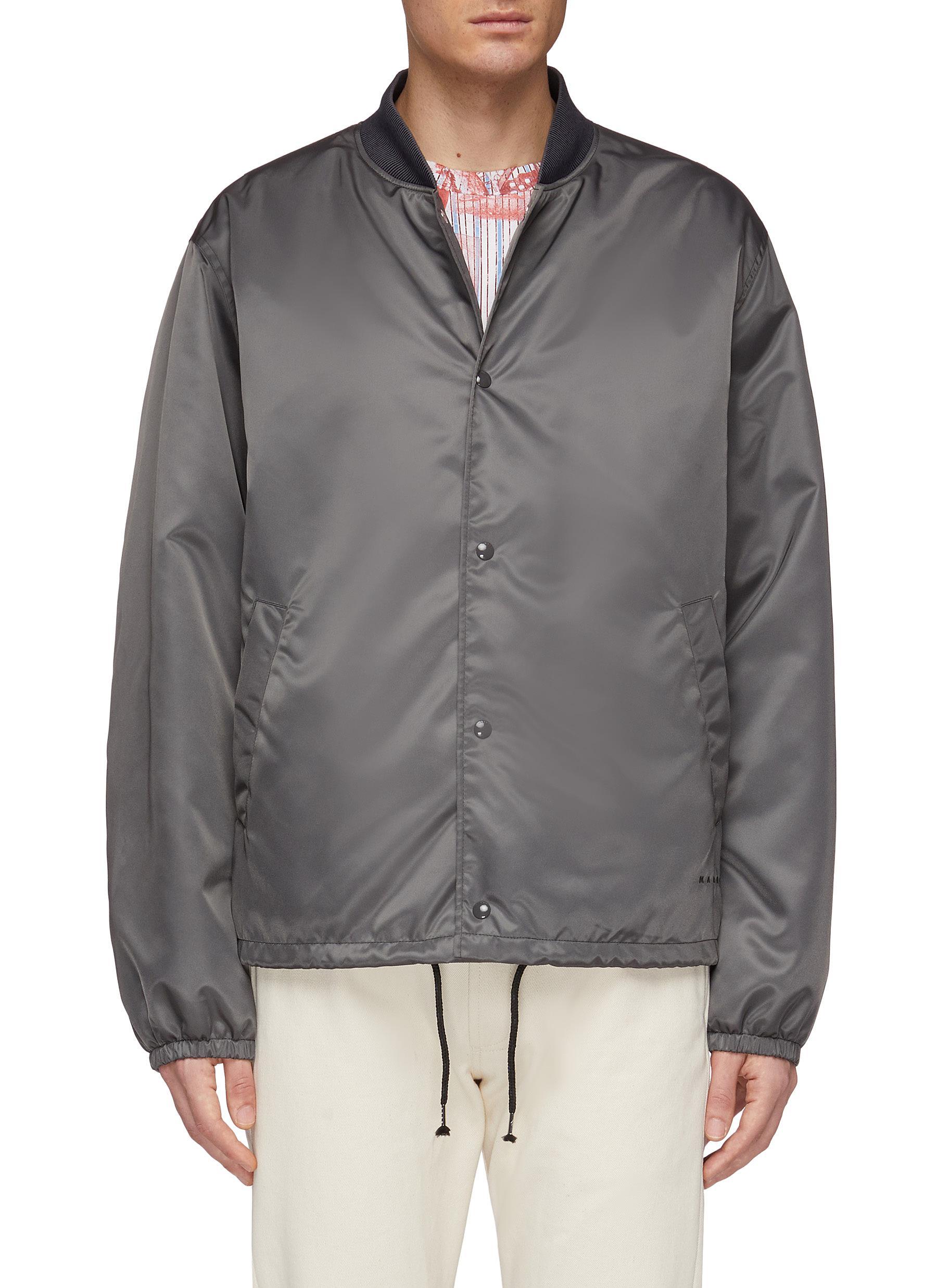 Lyst - Marni Drawstring Hem Bomber Jacket in Gray for Men