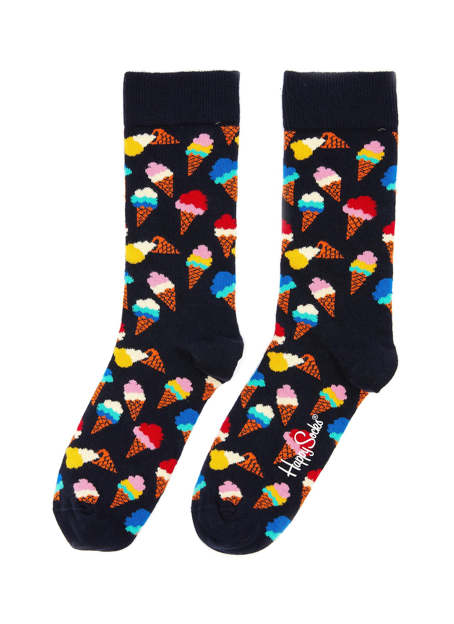 Happy Socks Ice Cream Crew Socks in Blue - Lyst