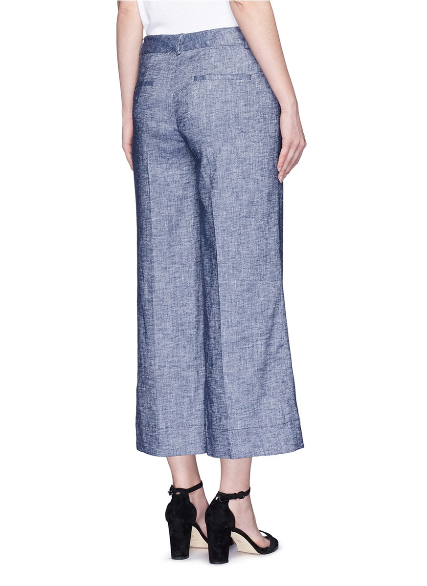 theory wide leg linen pants