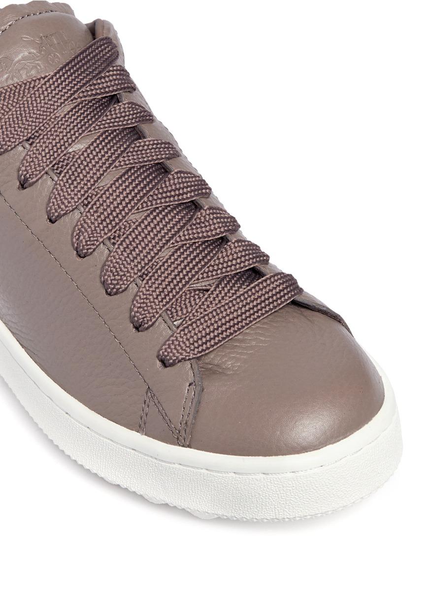 Coach �c101� Pebbled Leather Sneakers in Gray Lyst Coach �c101� Pebbled Leather Sneakers in Gray Lyst