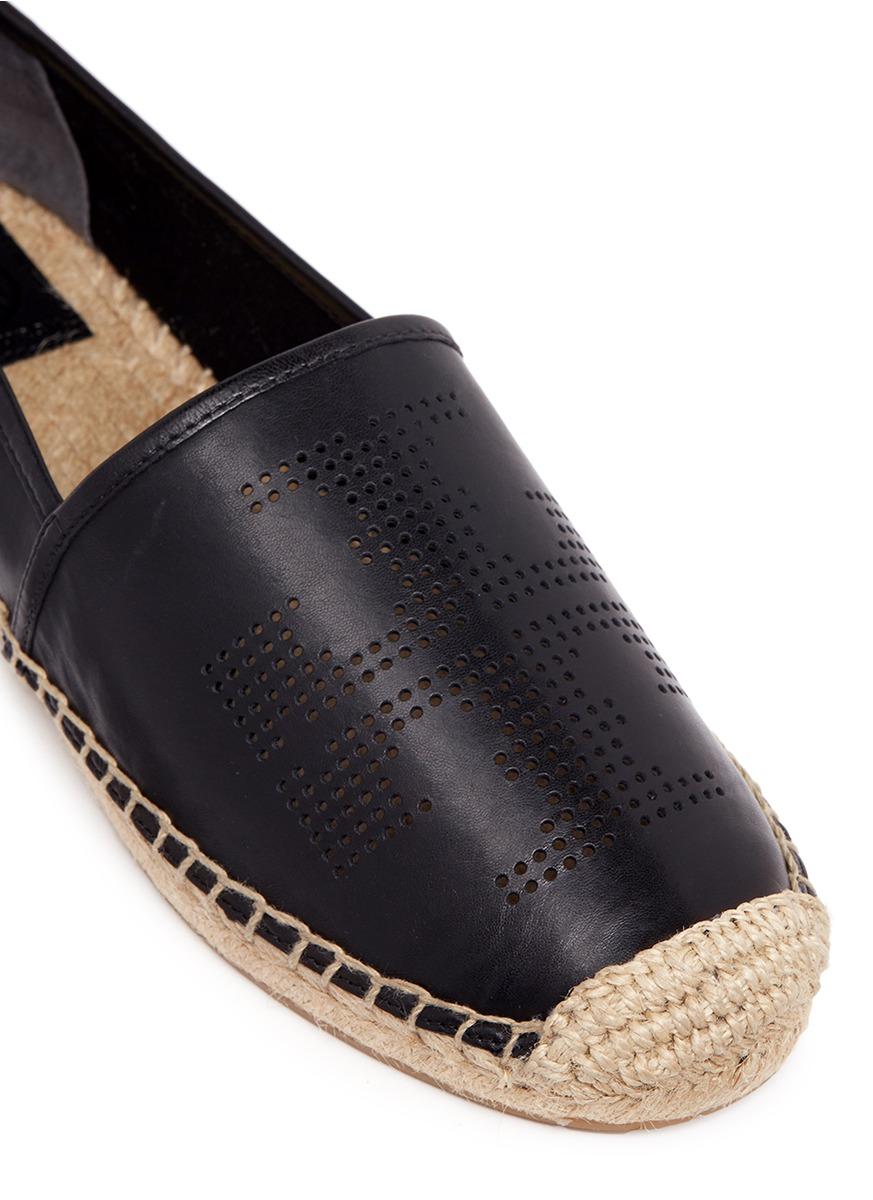 tory burch black leather espadrilles