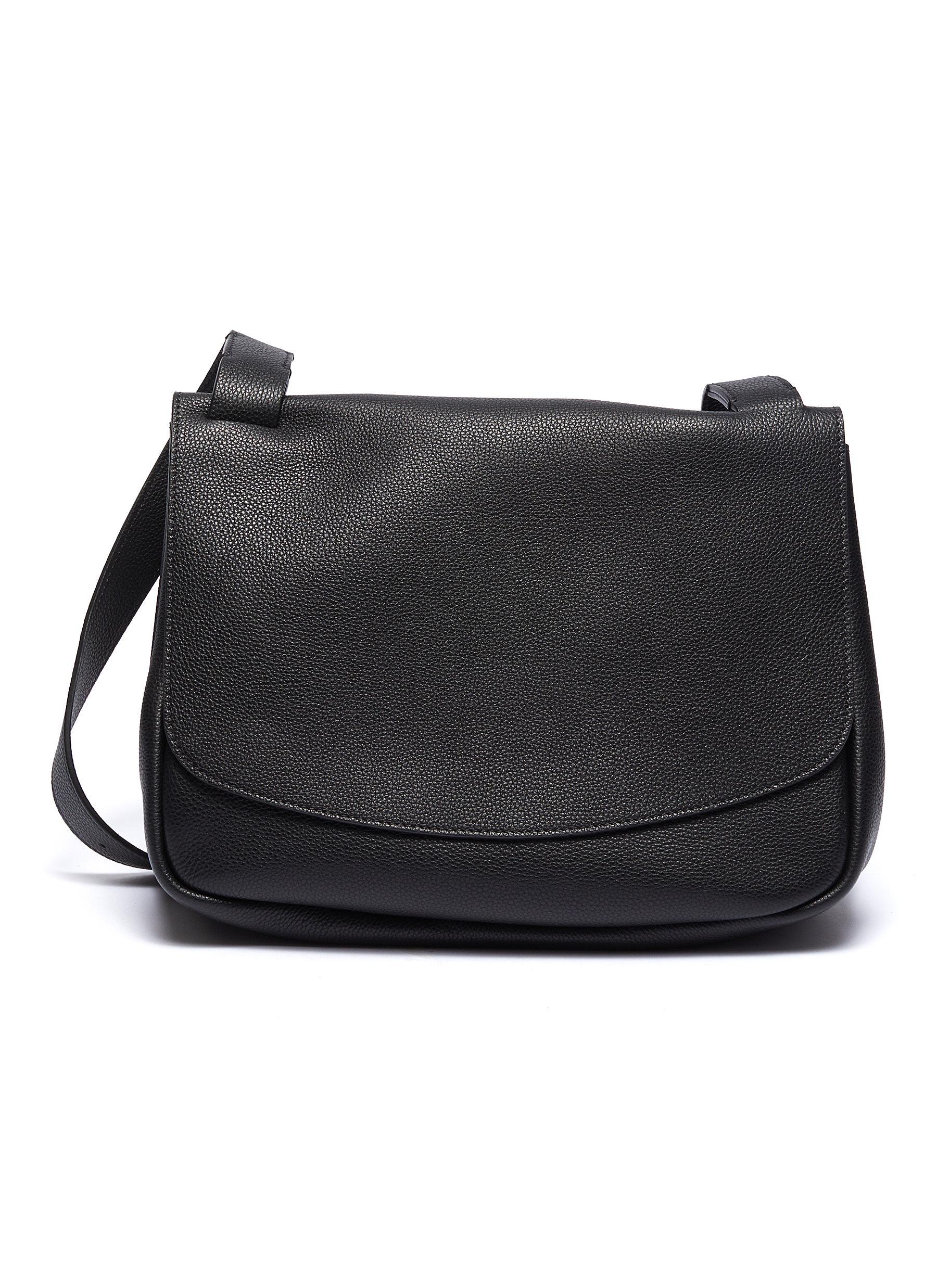 The Row 'mail' Small Leather Shoulder Bag in Black Lyst
