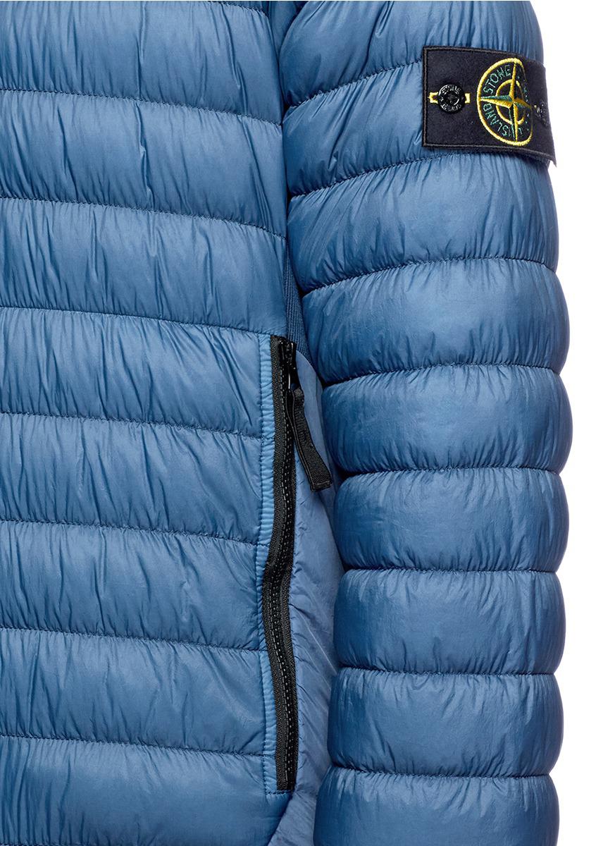 Lyst - Stone Island Garment Dyed Down Puffer Jacket in Blue for Men