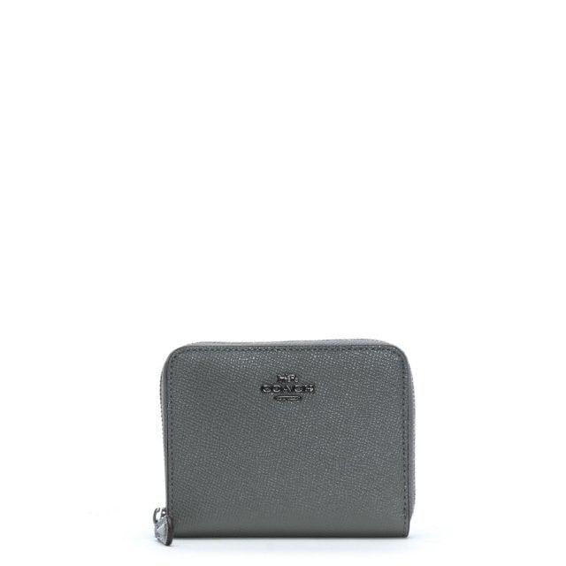 Lyst - Coach Small Heather Grey Leather Zip Around Wallet in Gray