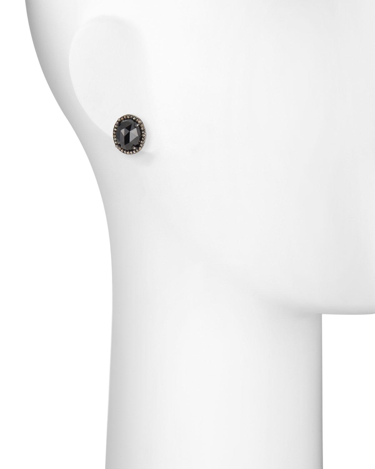Lyst Bavna Black Spinel Stud Earrings In