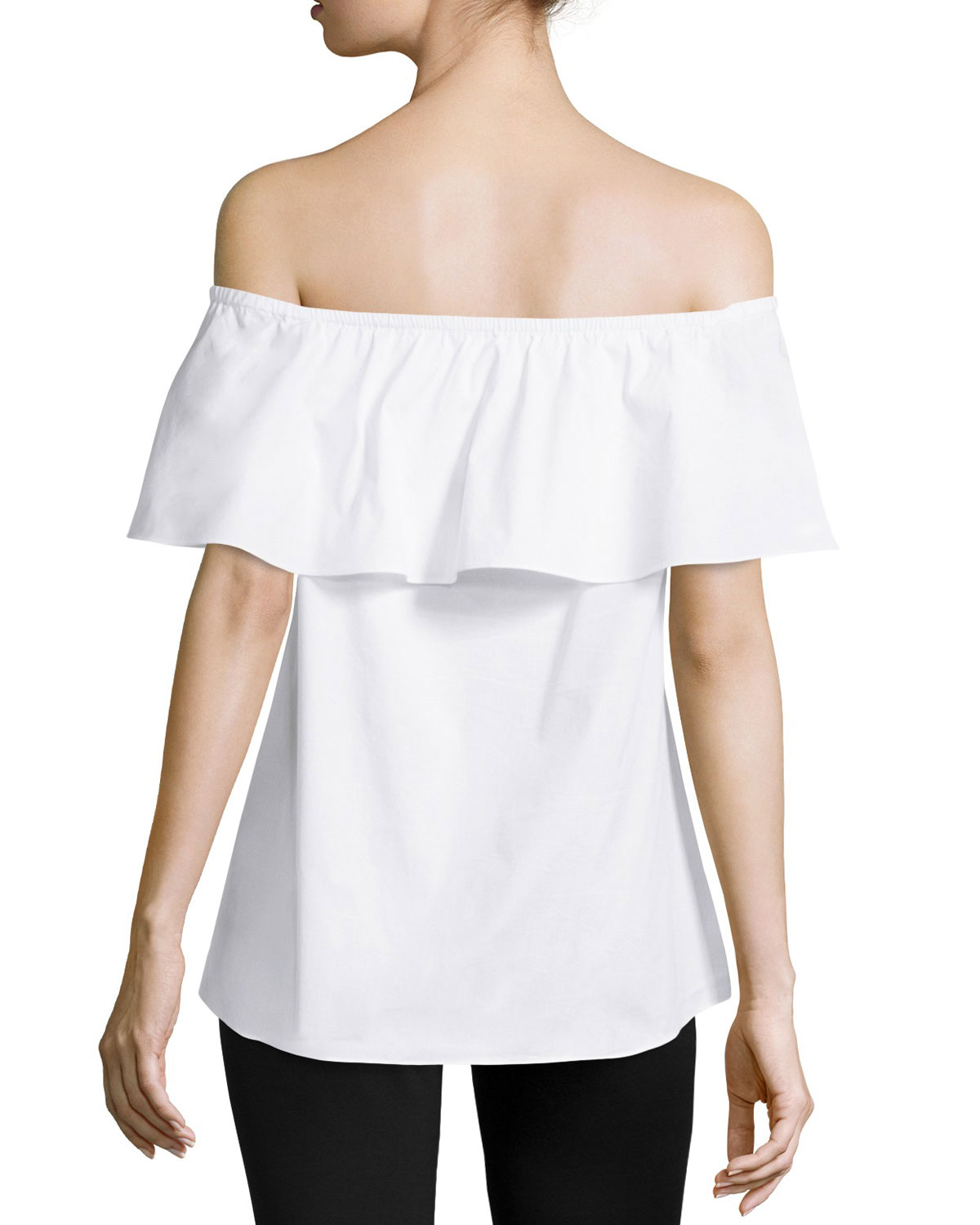 MICHAEL Michael Kors Off-the-shoulder Ruffle Blouse in White - Lyst