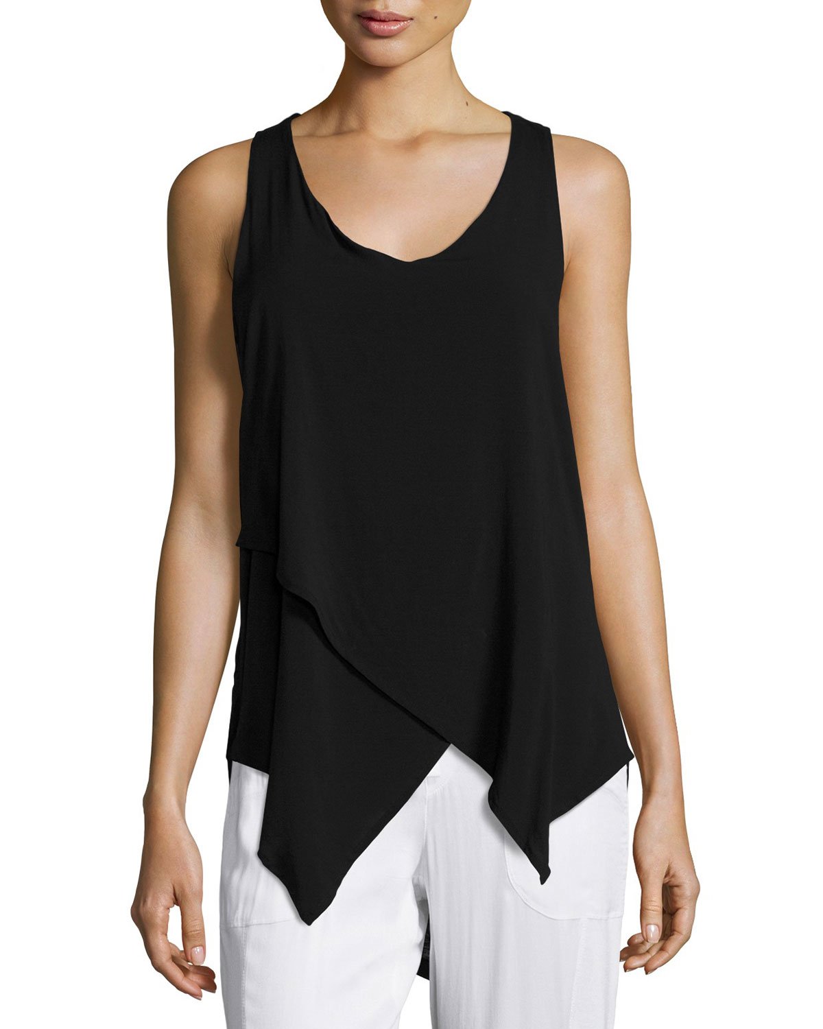 asymmetric sleeveless top