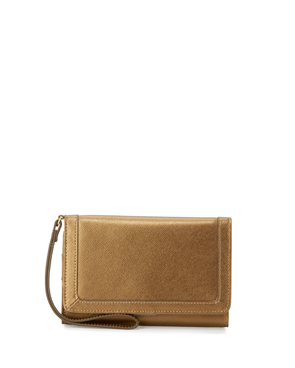 Lyst - Neiman Marcus Leather Cell Phone Wristlet Wallet in Metallic