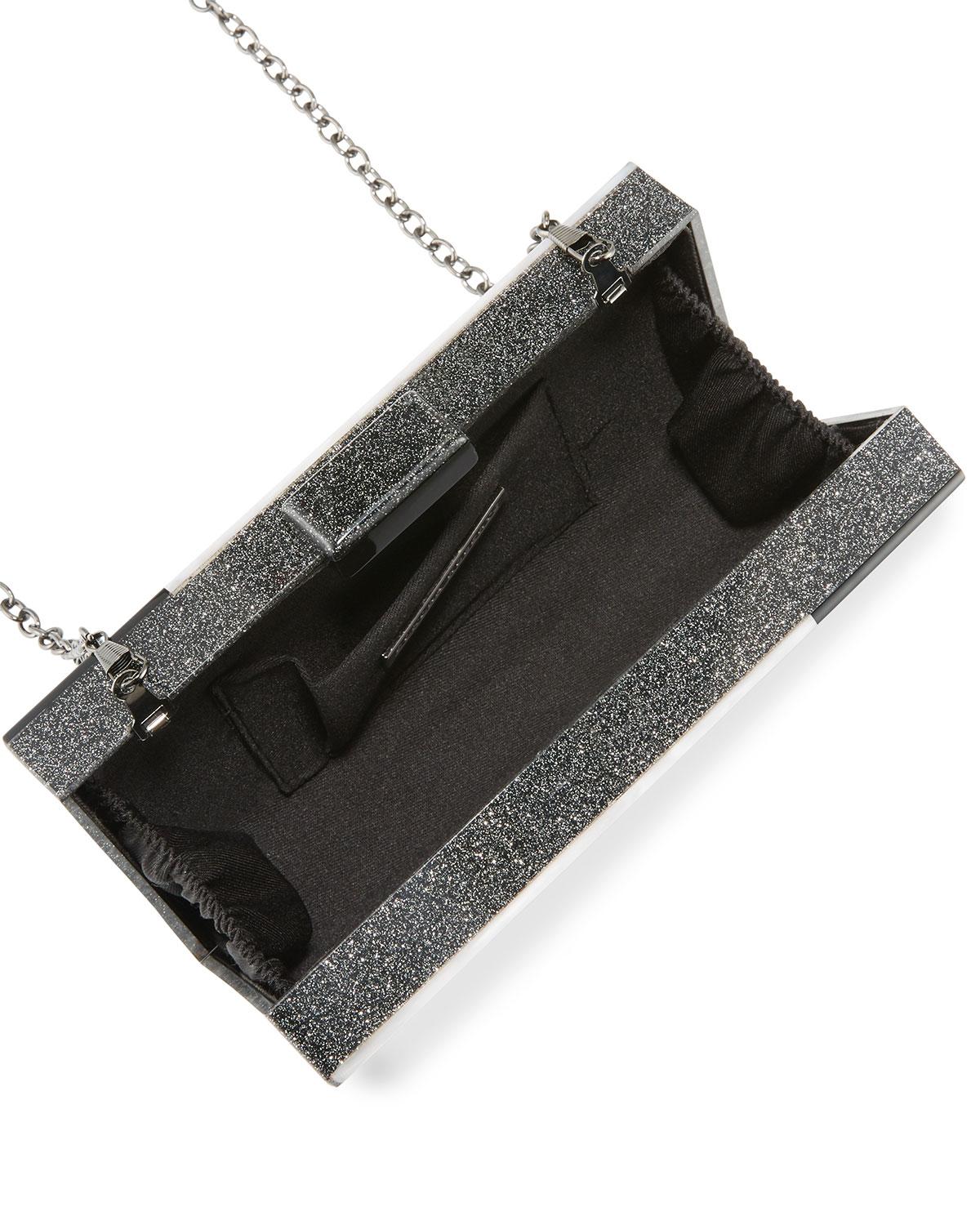Lyst - Neiman Marcus Colorblock Resin Box Clutch Bag in Black