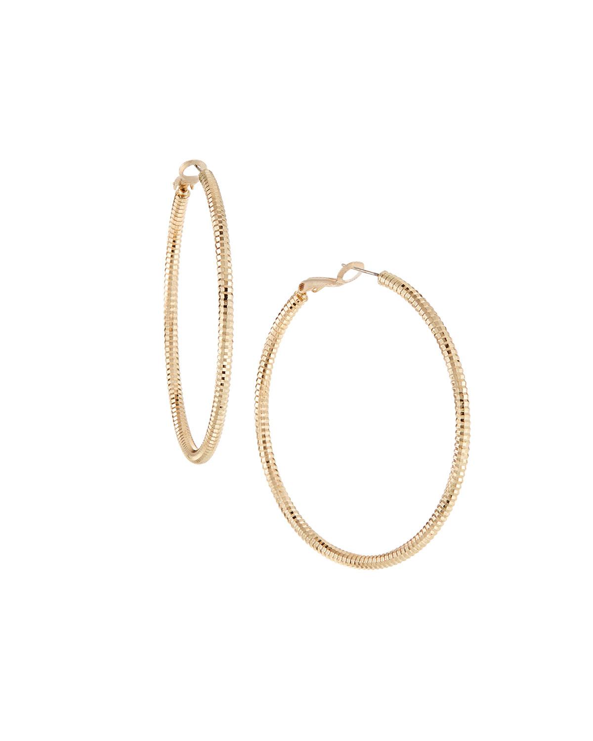 Lyst Panacea Textured Hoop Earrings Panacea Multicolor Textured Hoop Earrings Lyst View Fullscreen