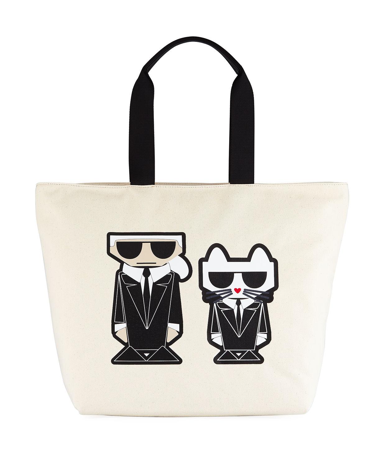 Karl Lagerfeld Kristen Striped Canvas Logo Tote Bag - Lyst