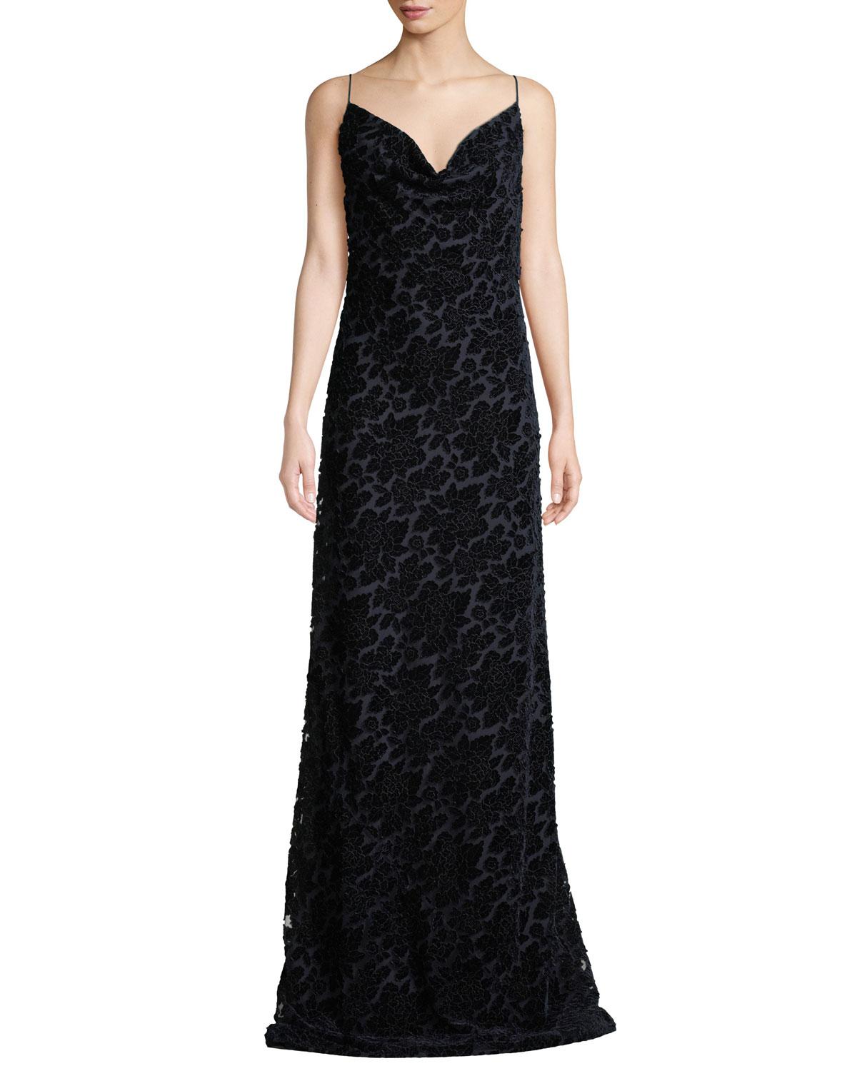black halo navy dress