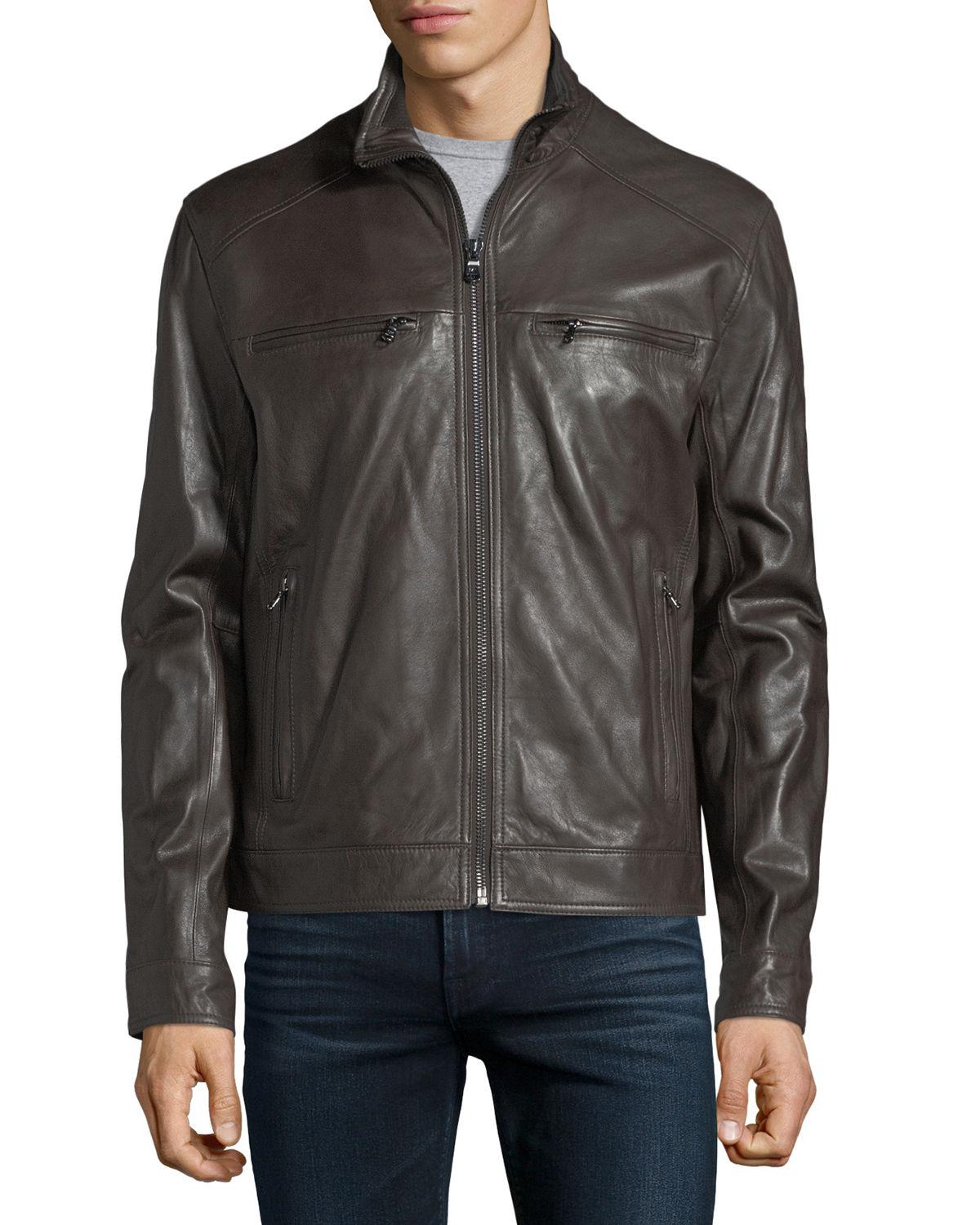 Lyst Michael Kors Derry Zip Front Lamb Leather Hipster Gallery