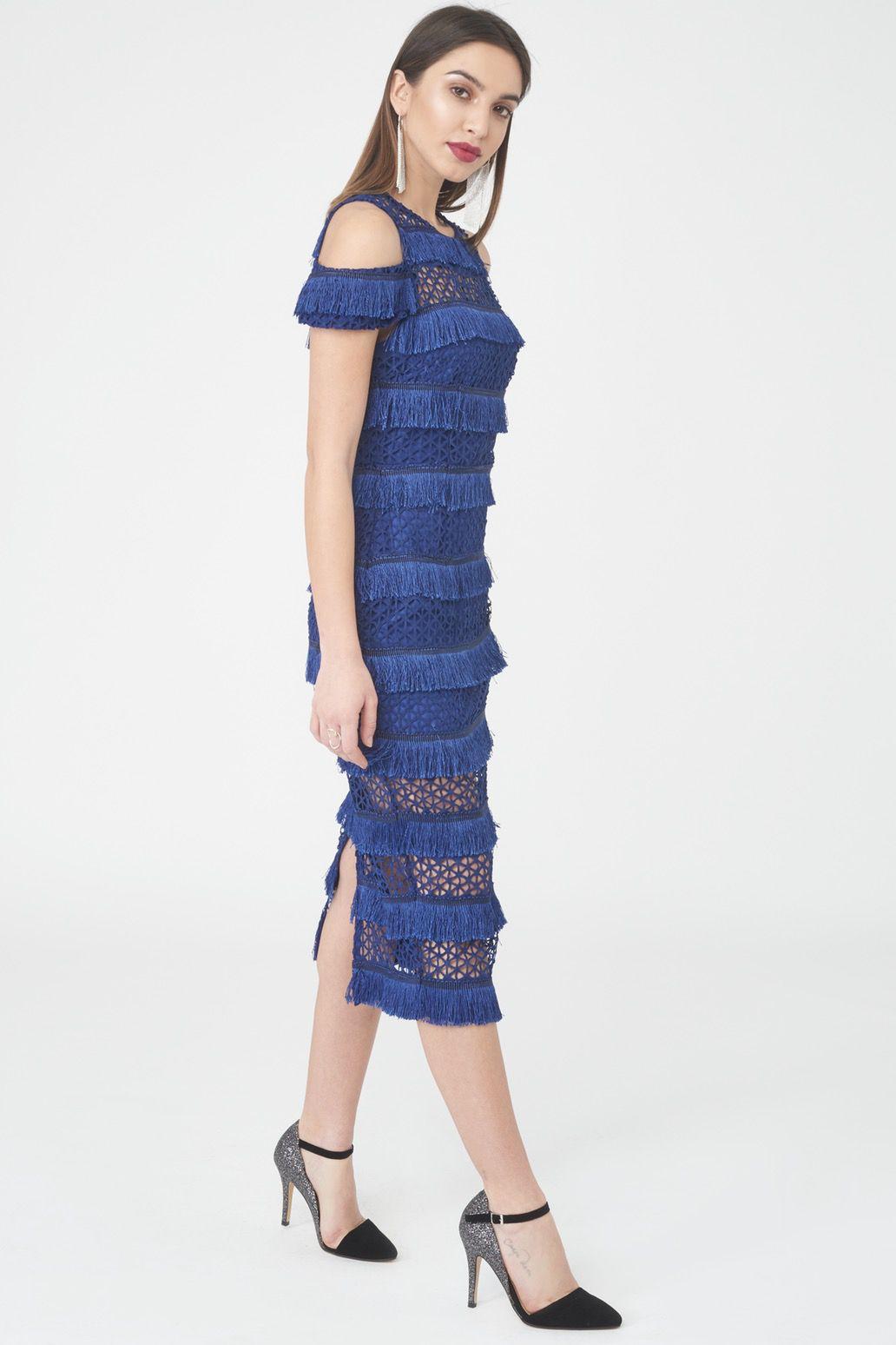 Blue Dress with Fringe