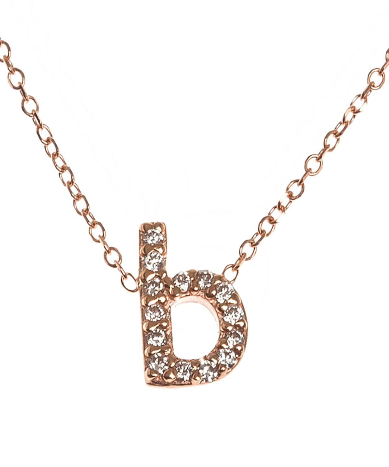 Lyst - Kc Designs Rose Gold Diamond Letter B Necklace in Metallic