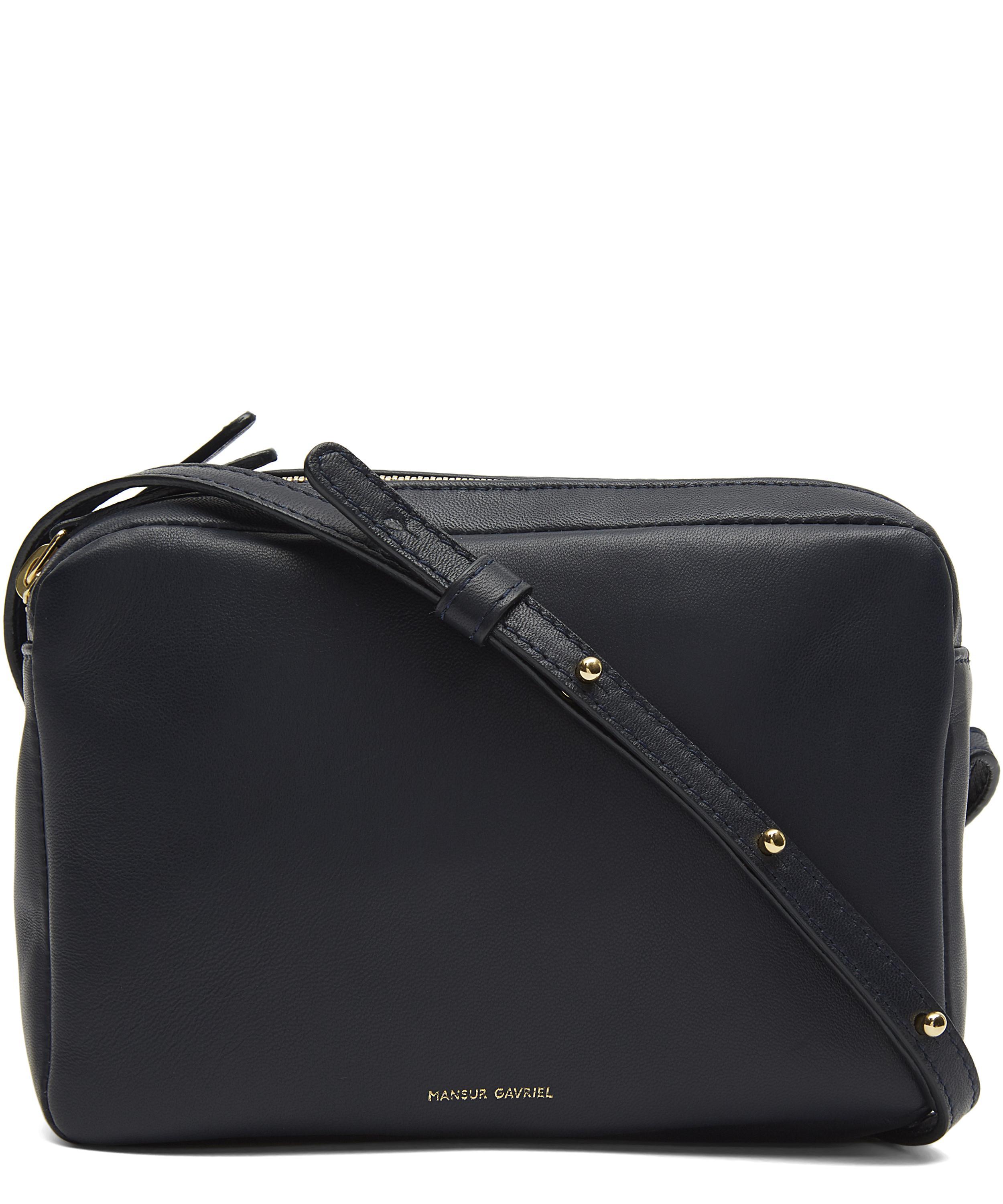 Mansur Gavriel Double Zip Leather Crossbody Bag Keweenaw Bay Indian Community