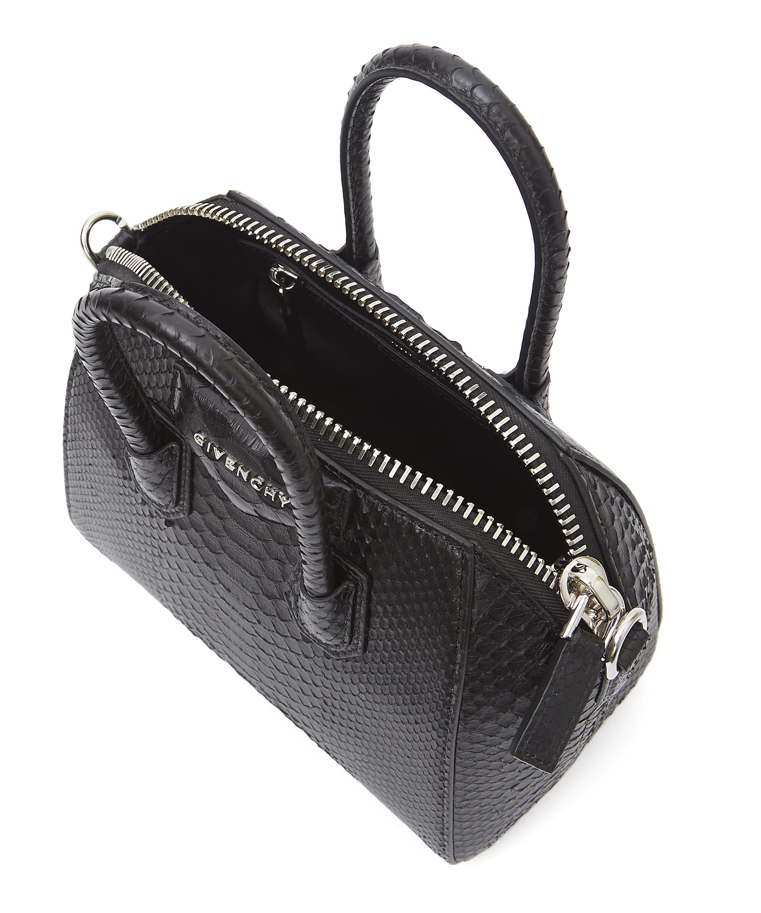 Lyst - Givenchy Mini Antigona Python Cross Body Bag in Black