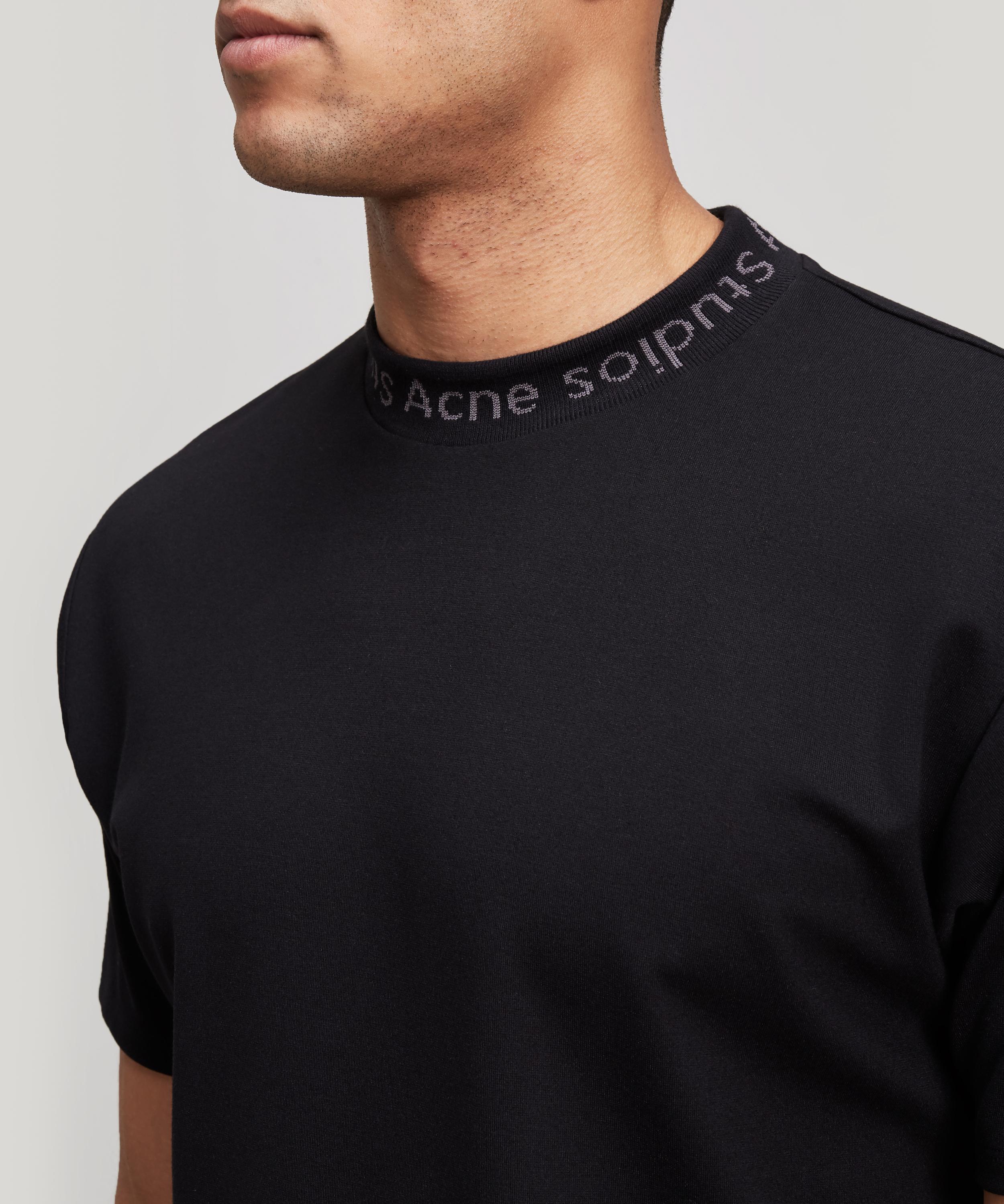 Acne Studios Navid Logo Ribbed Cotton T-shirt in Black for Men - Lyst