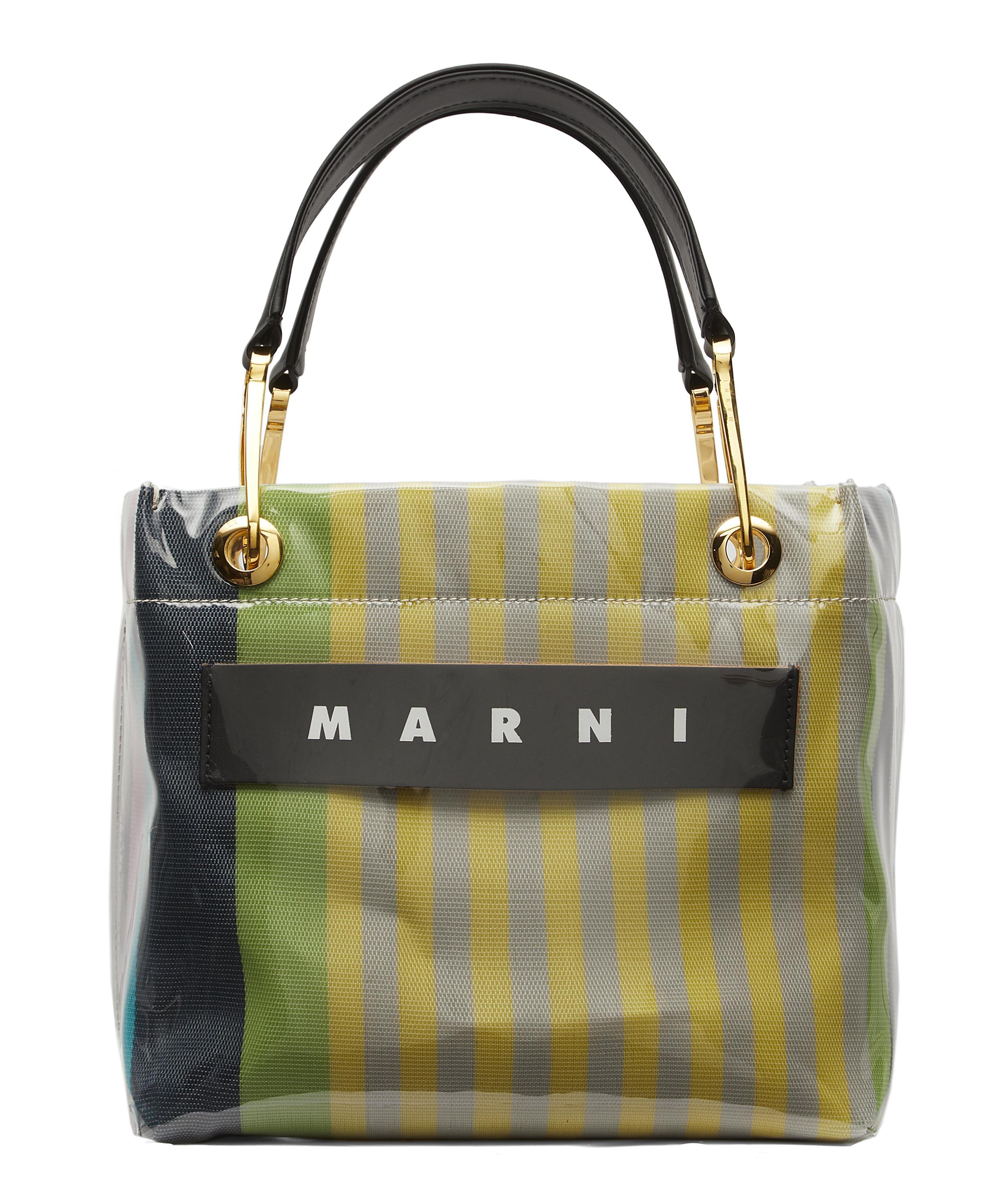 Marni Synthetic Glossy Grip Small Striped Tote Bag - Lyst