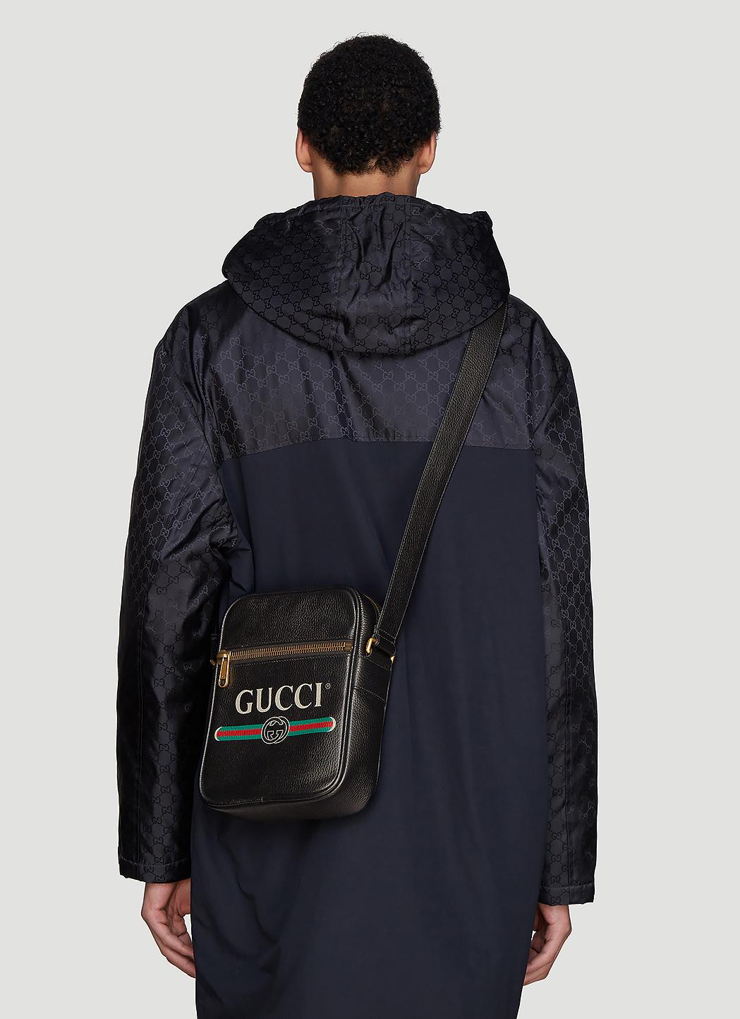 Gucci Print Messenger Bag In Black in Black for Men - Lyst