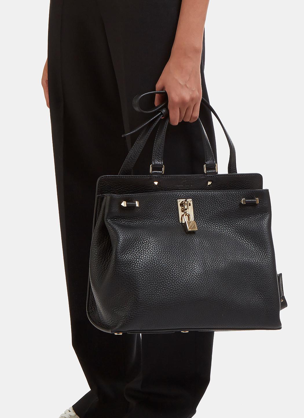 Lyst Valentino Medium Padlock Pebble Grained Crossbody Bag In Gallery