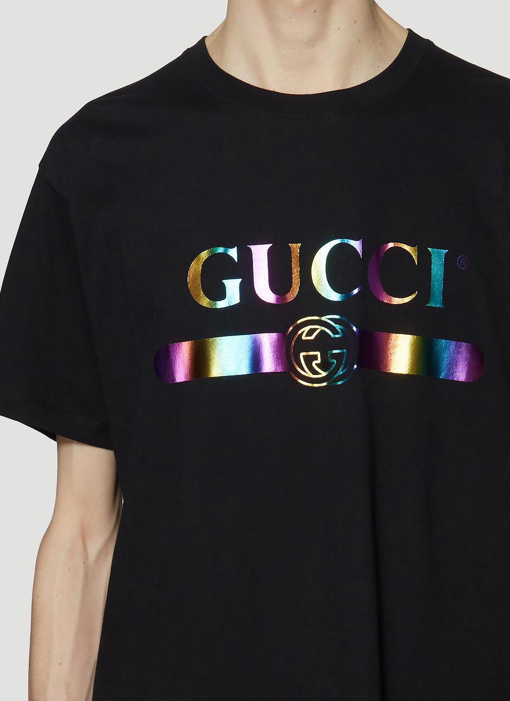 Gucci Hologram Logo T-shirt In Black in Black for Men - Lyst