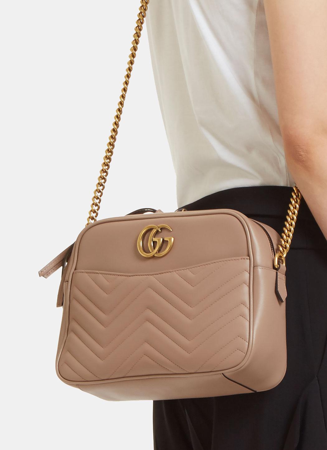 gg marmont medium matelassé top handle bag