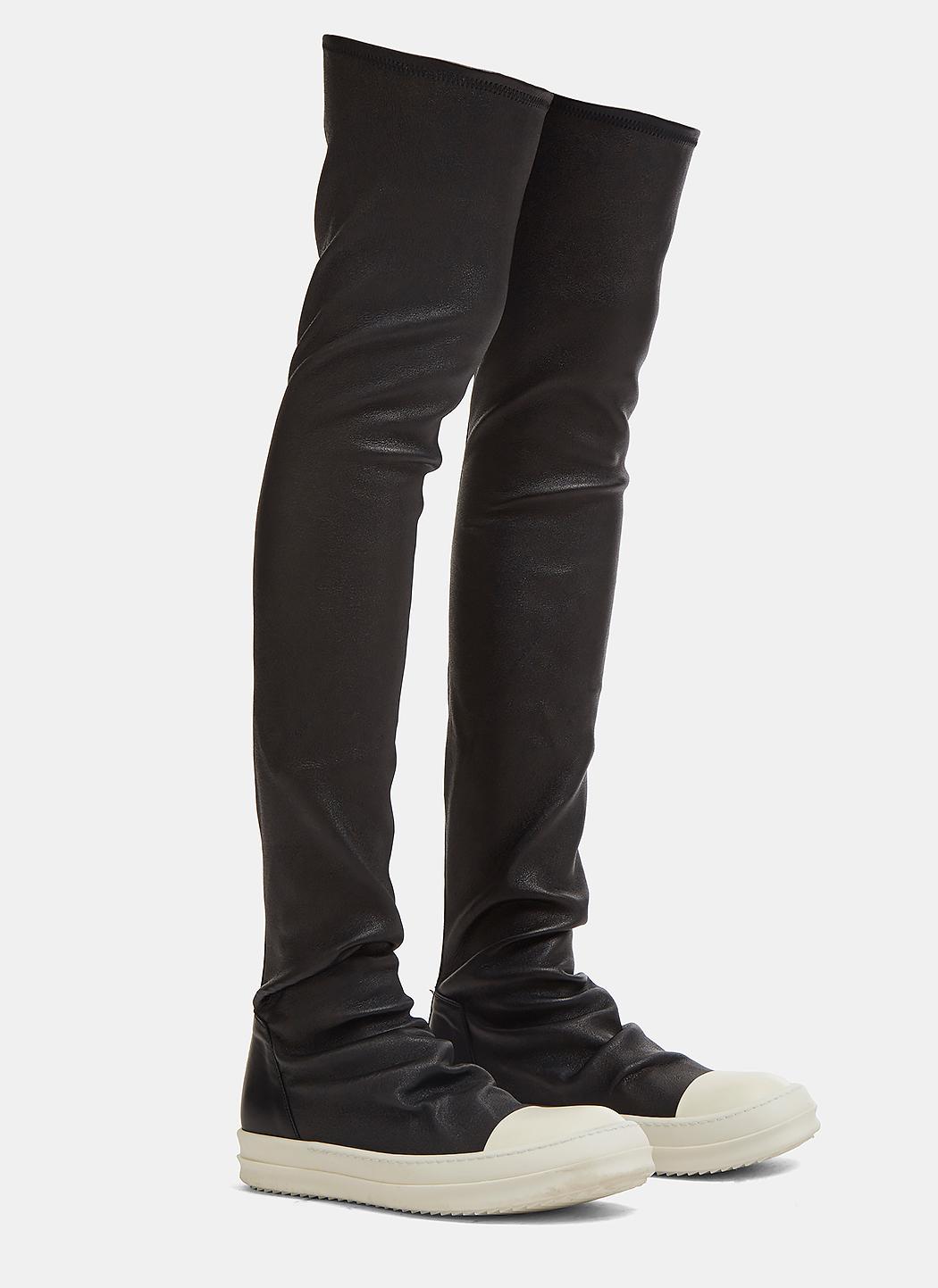Lyst - Rick Owens Knee Boots in Black
