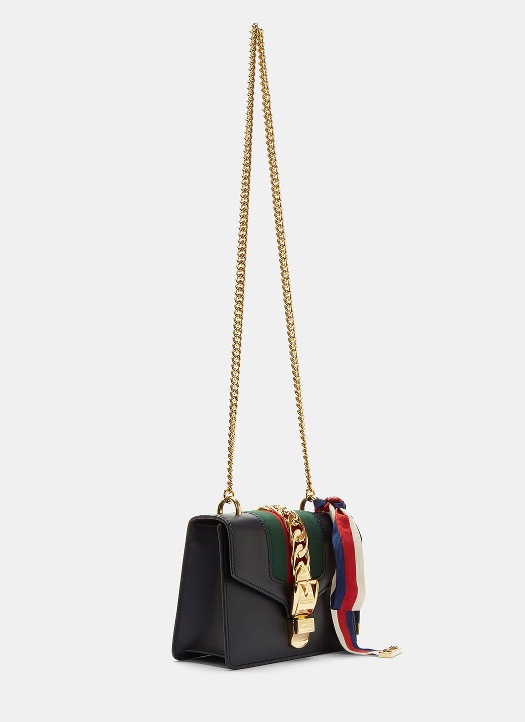 Lyst - Gucci Sylvie Chain Mini Shoulder Bag In Navy in Blue
