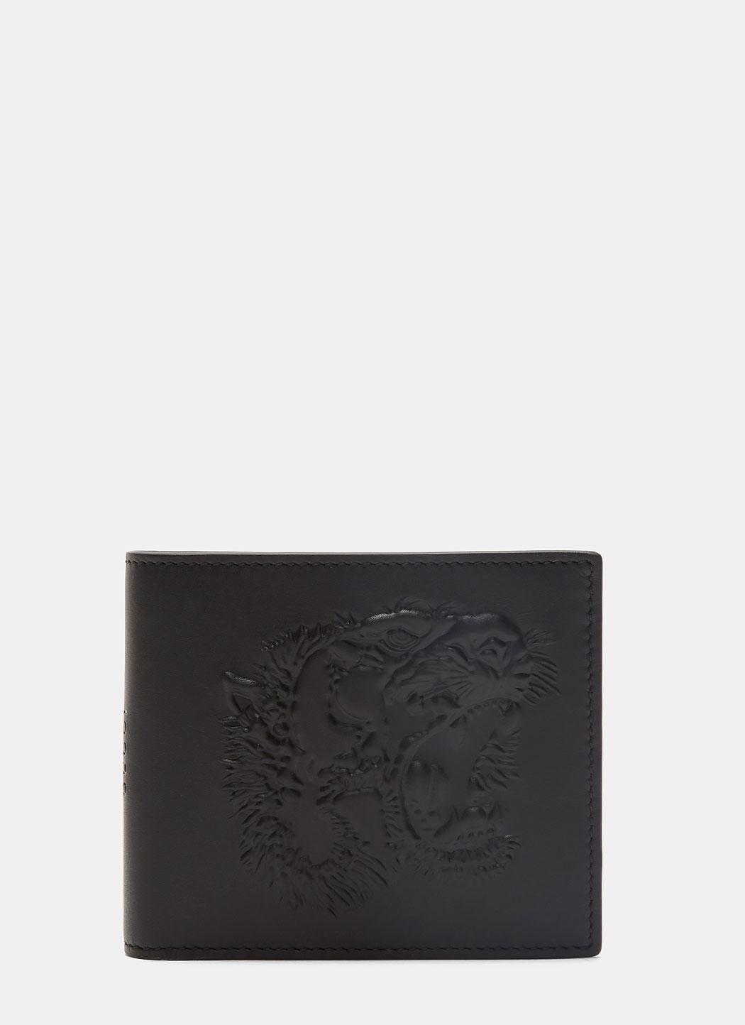 Lyst - Gucci Men&#39;s Tiger Embossed Bi Fold Wallet In Black in Black for Men
