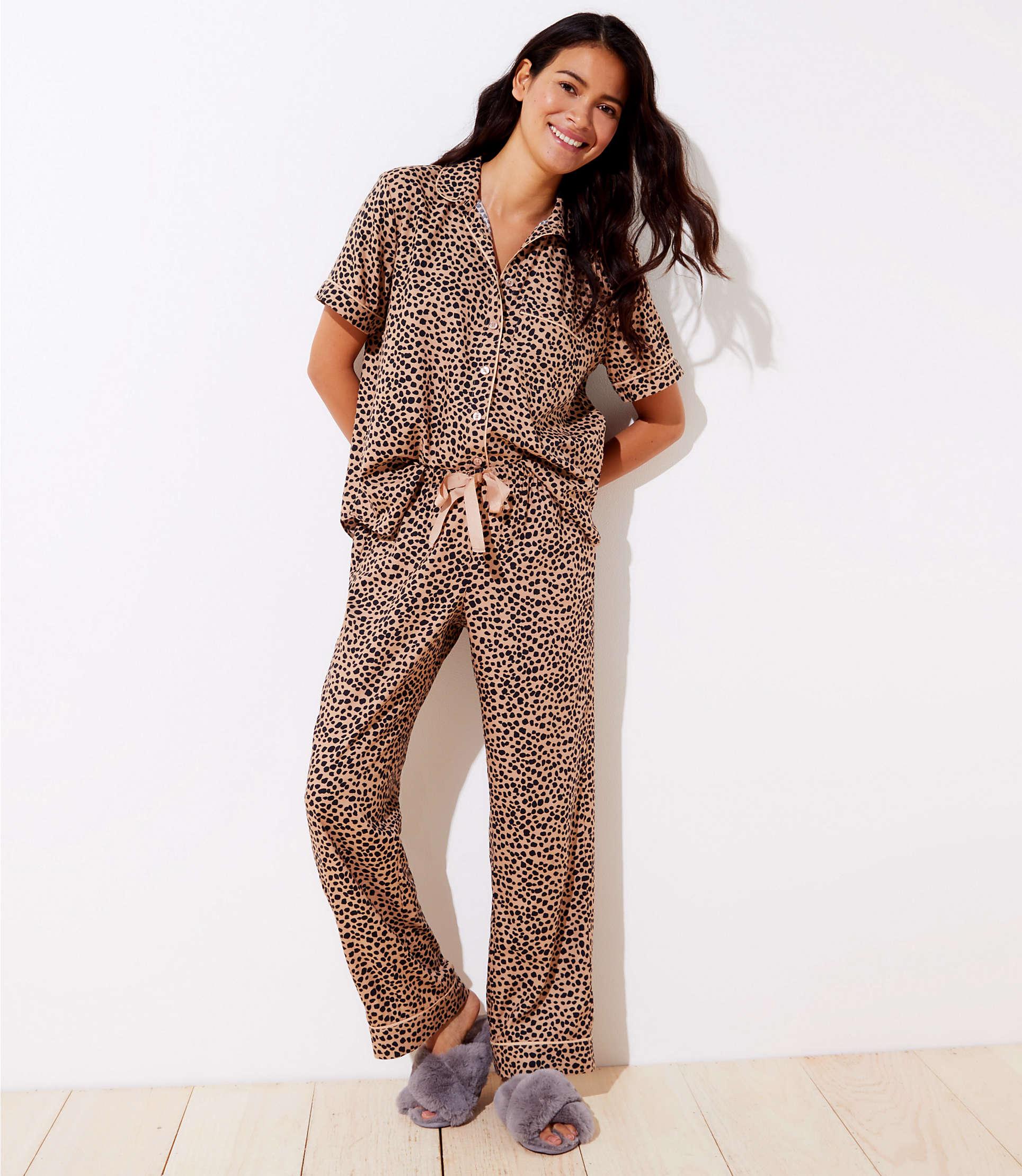 womens leopard pajama pants