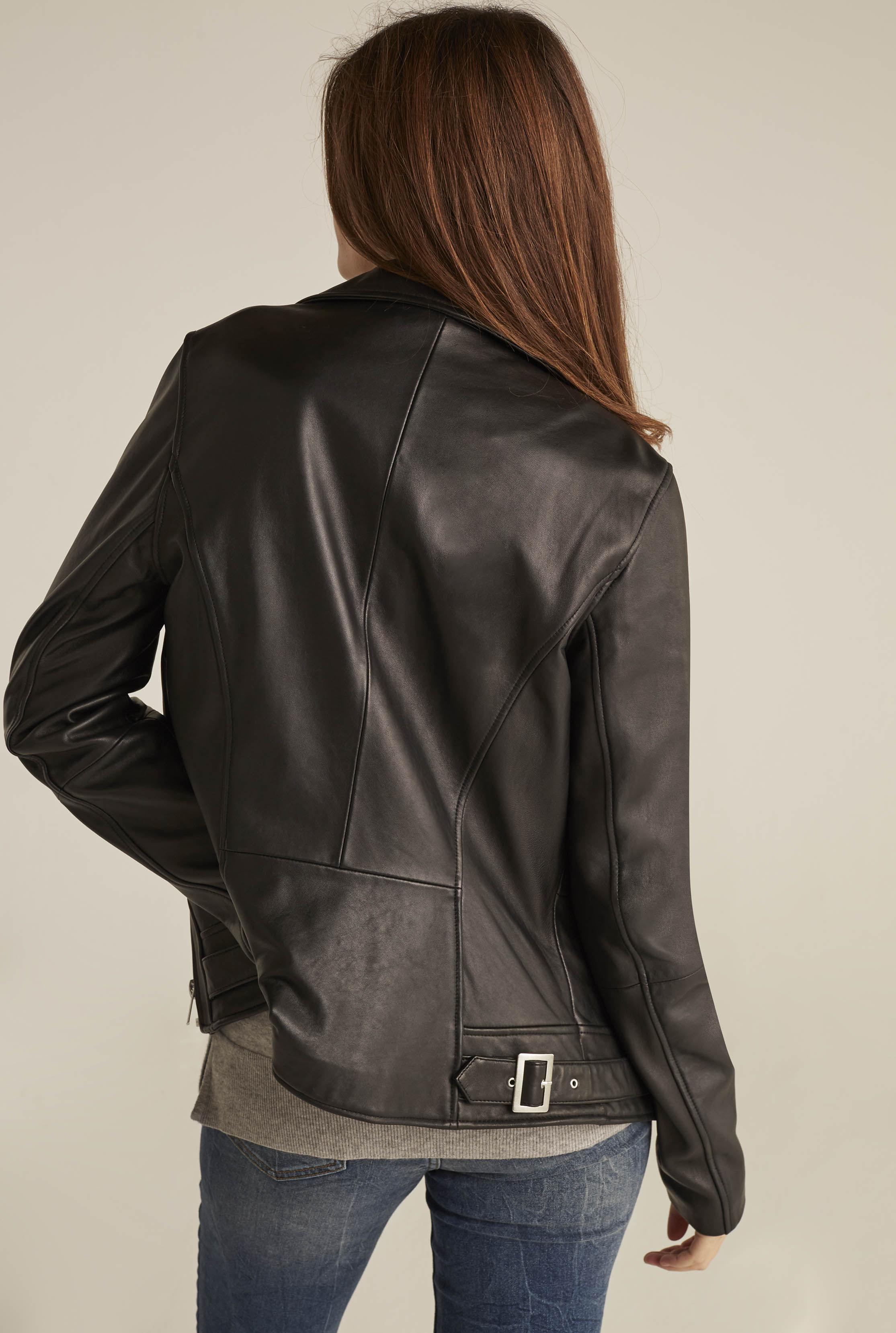 Long Tall Sally Leather Biker Jacket In Black Lyst