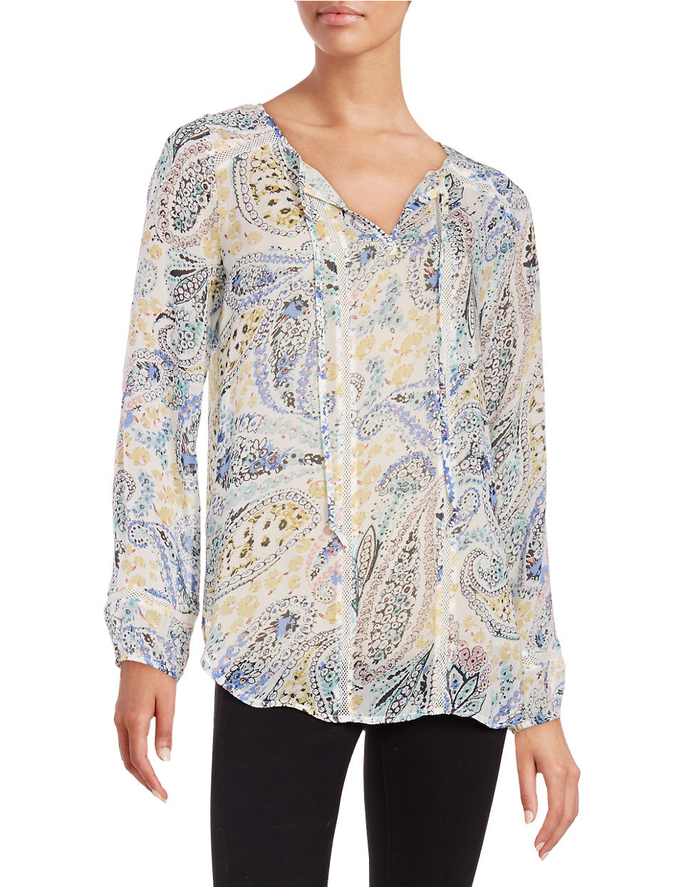 Lyst - Lucky Brand Paisley Peasant Blouse in Blue