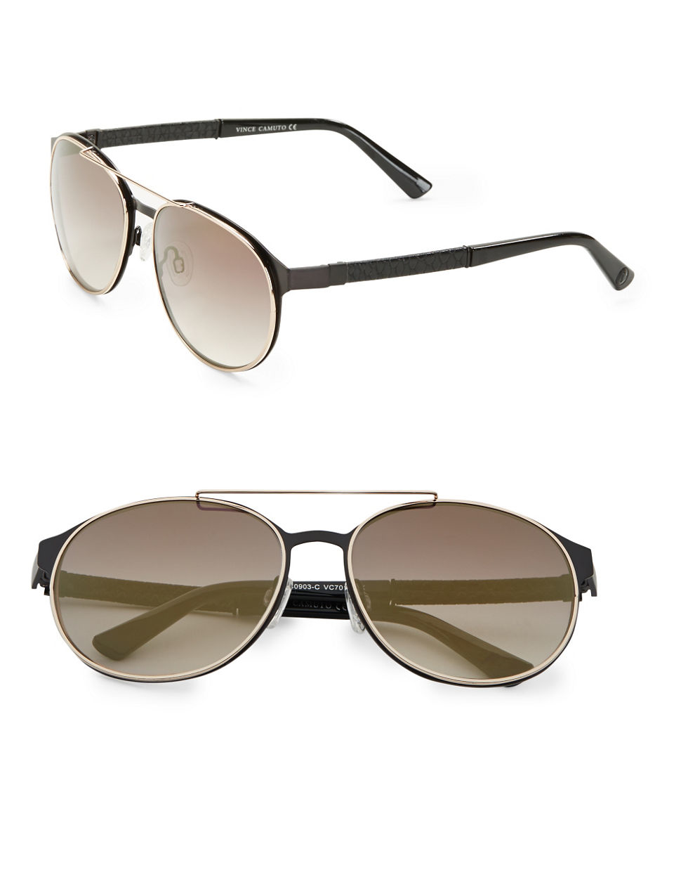 Vince camuto 63mm Aviator Sunglasses in Black | Lyst