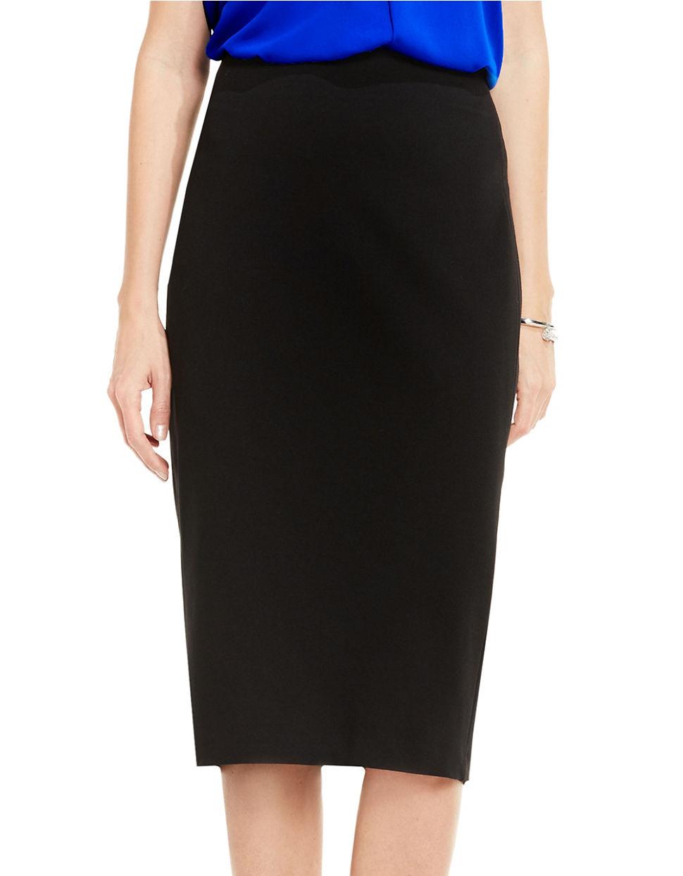 Vince camuto Solid Pencil Skirt in Black | Lyst
