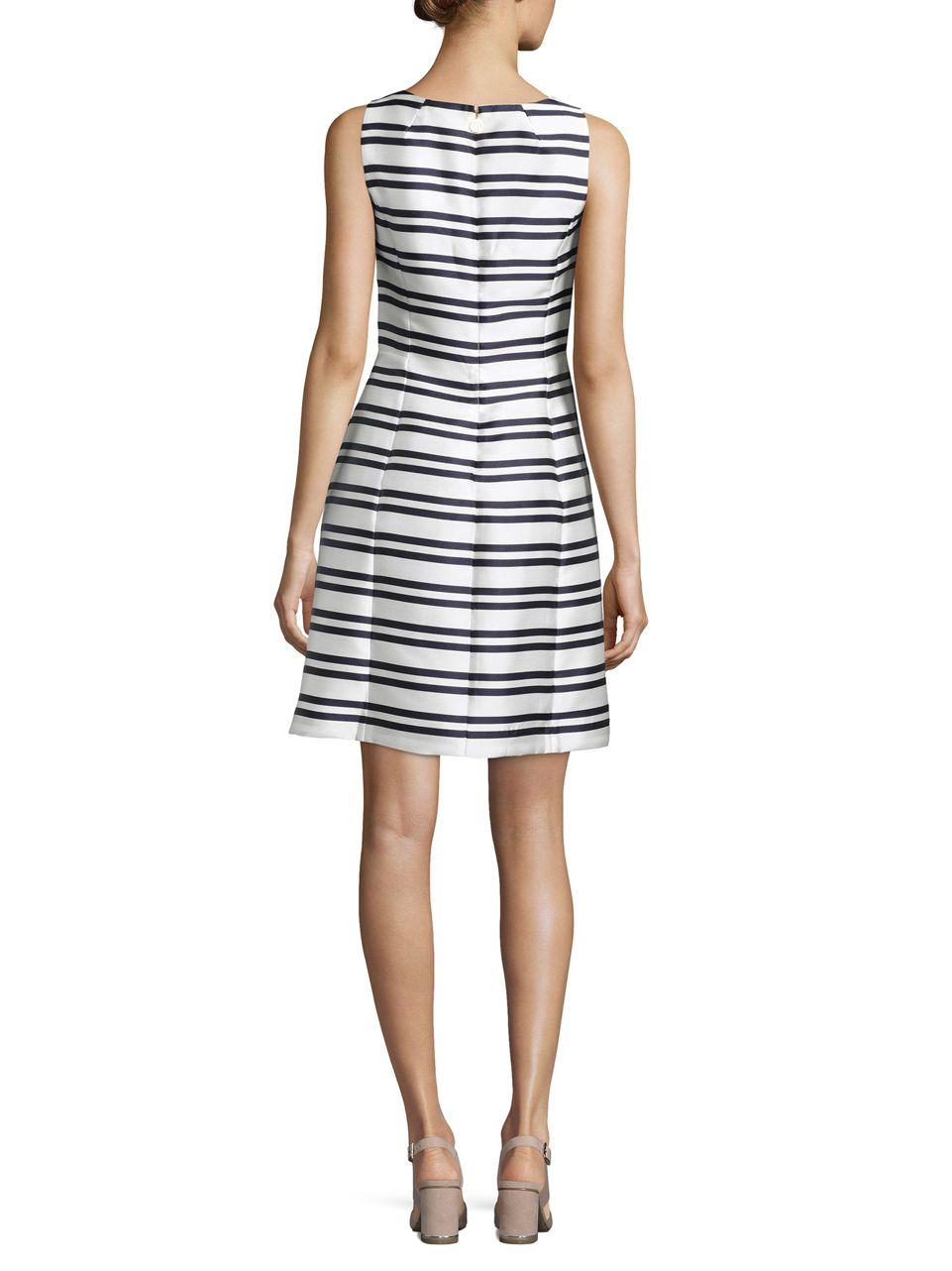 Lyst - Tommy Hilfiger Striped Fit-and-flare Dress in Blue