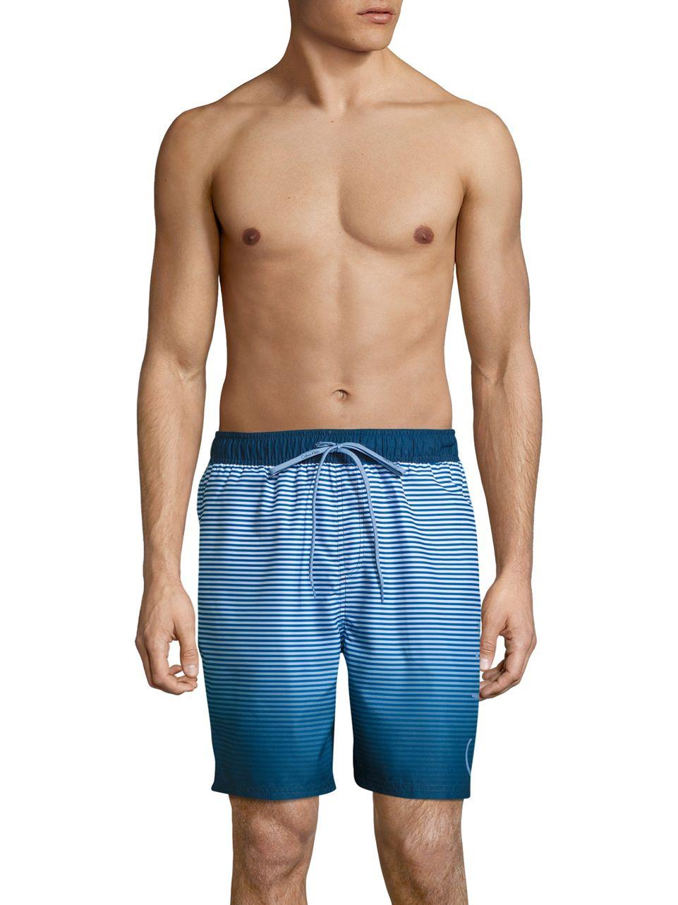 Lyst Calvin klein Ombre Striped Swim Trunks in Blue for Men