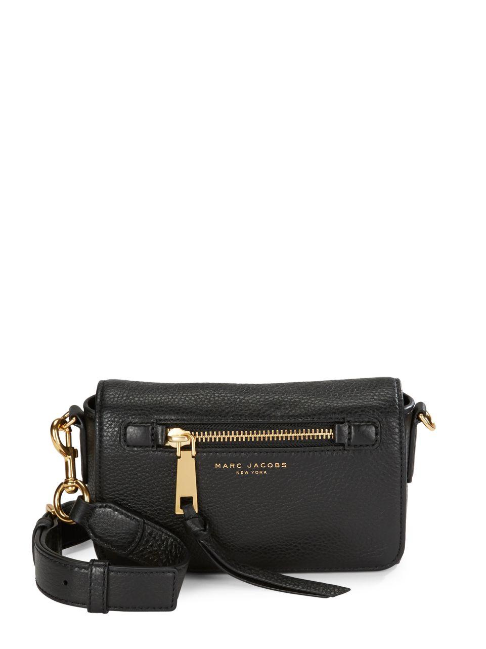 Marc jacobs Recruit Leather Crossbody Bag in Black | Lyst