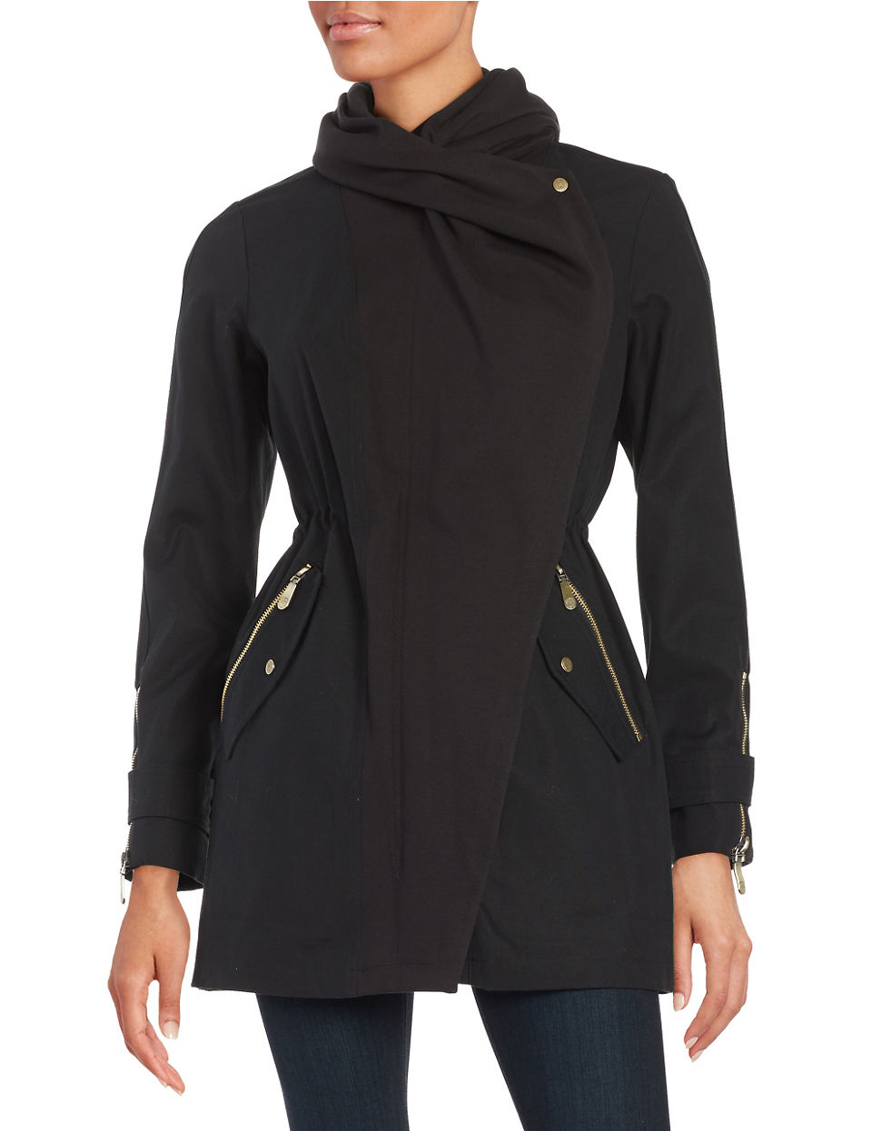 Vince camuto Cascade Parka Jacket in Black | Lyst