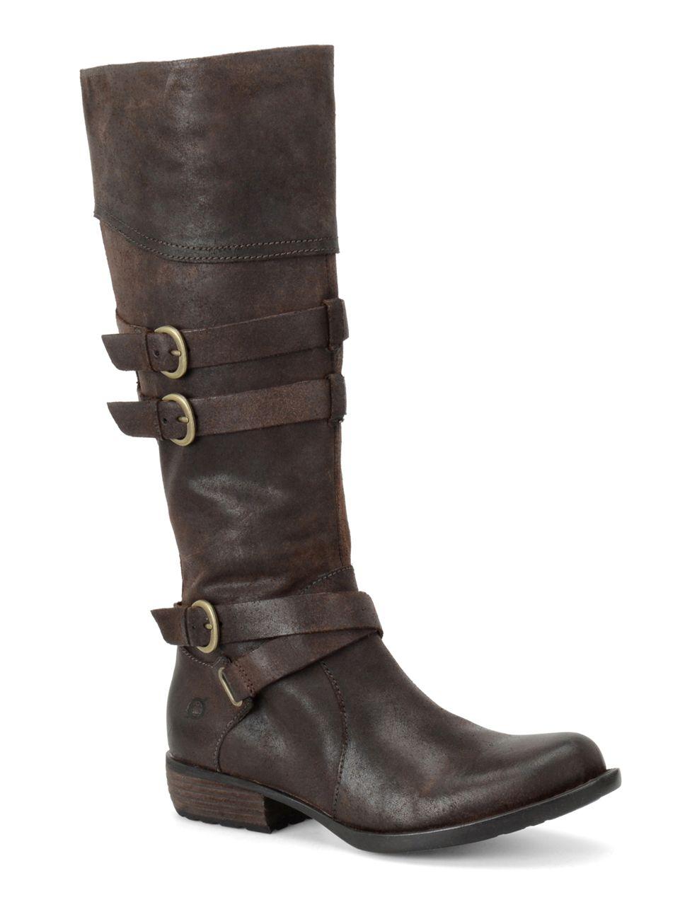 Lyst - Born Odom Buckle Riding Boots in Brown