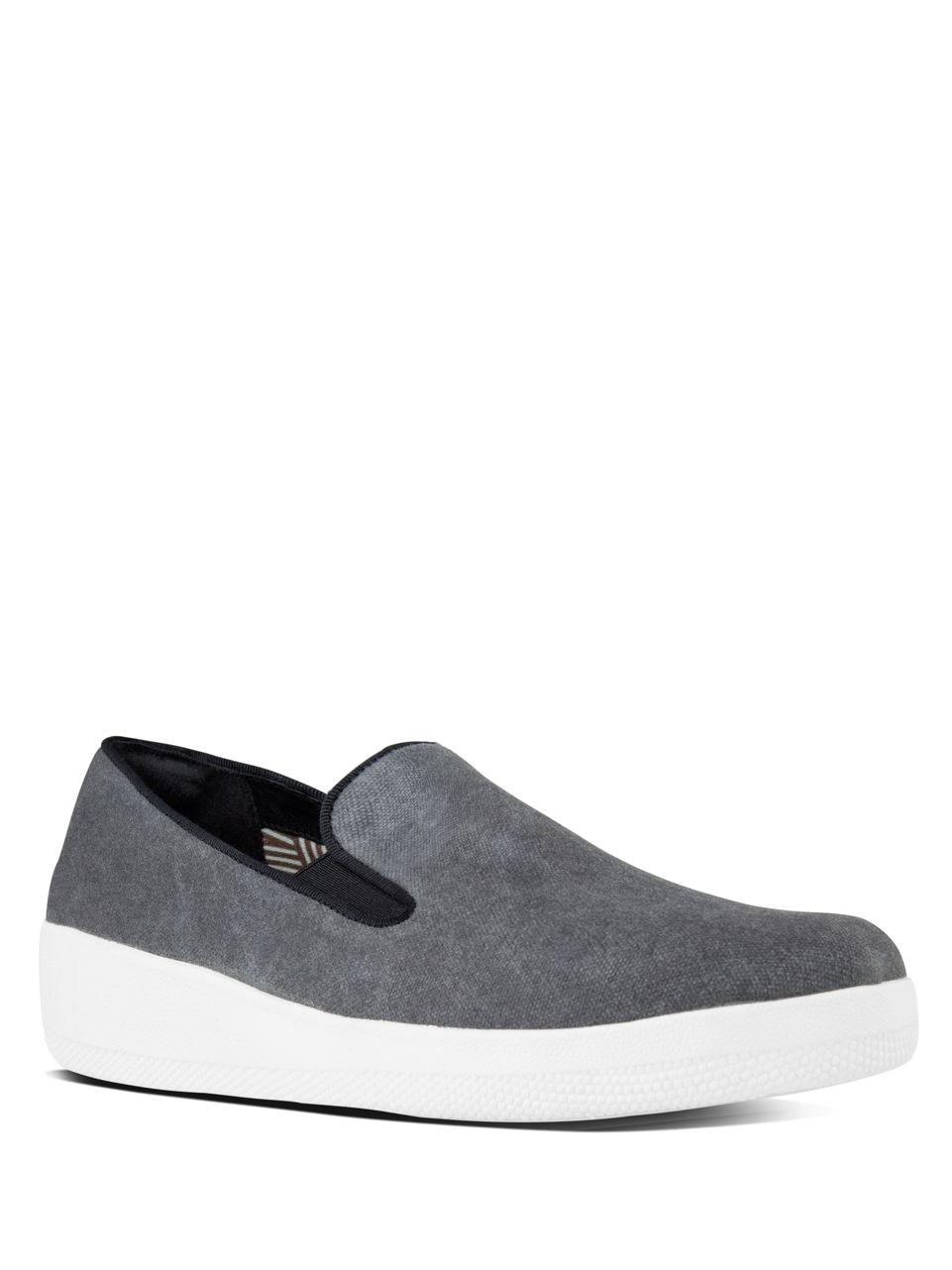 Fitflop Superskate Canvas Loafers in Black for Men | Lyst