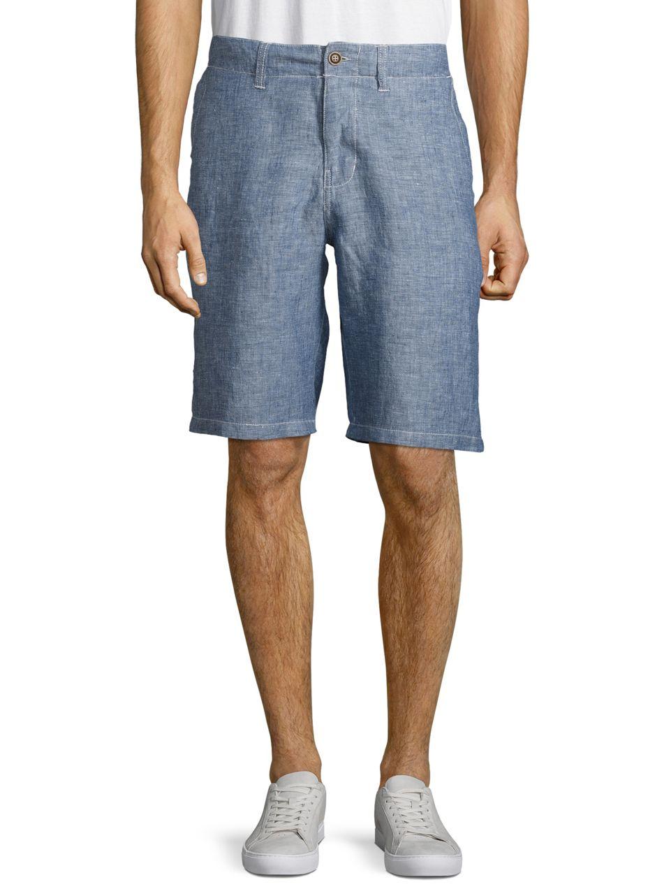 Lyst - Lucky Brand Linen Chiyes Shorts In Blue For Men